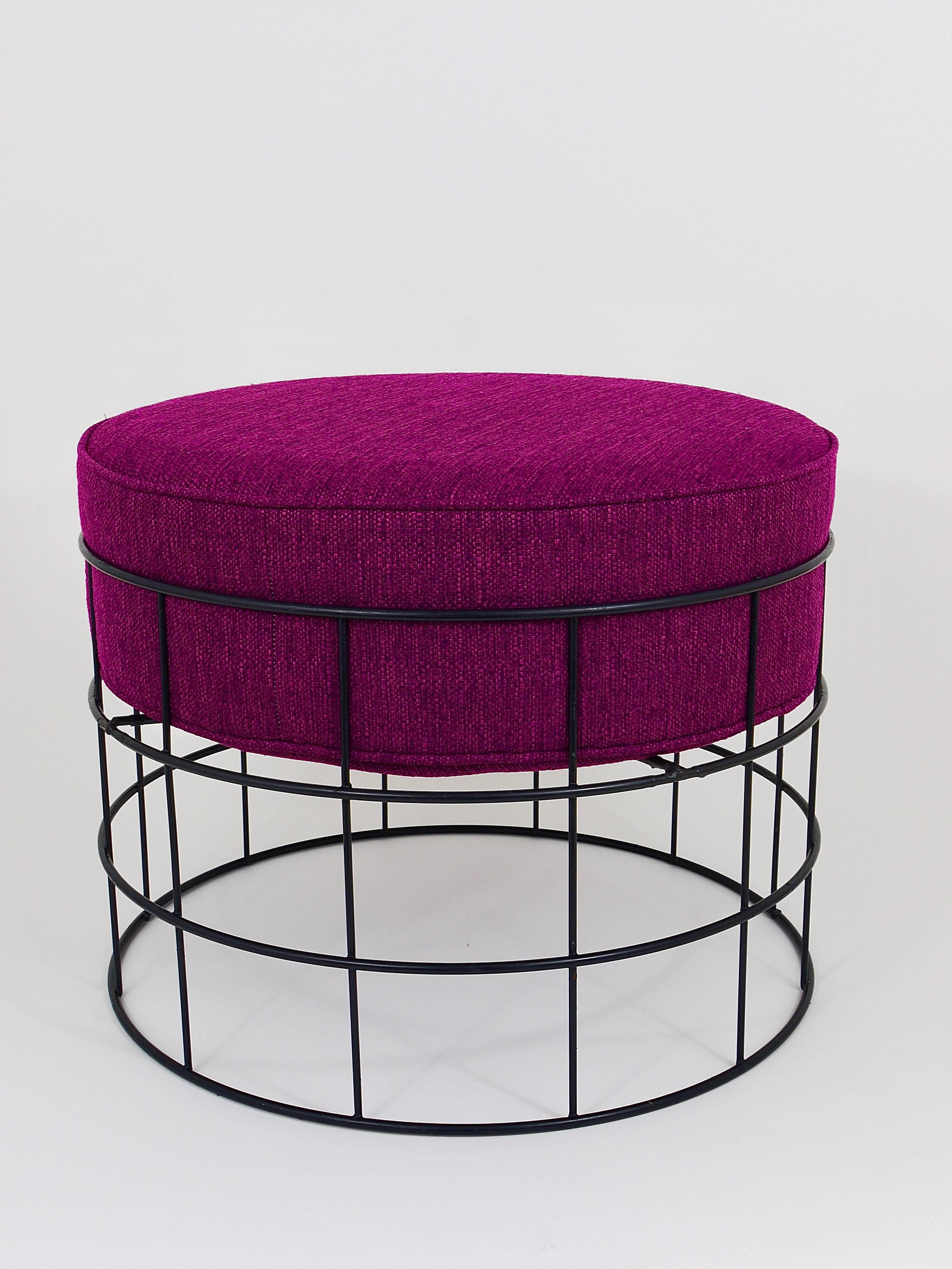 Metal Mid-Century Wire Stool T1 by Verner Panton for Plus Linje, Denmark, 1960s