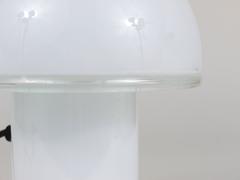 Two White Artemide Onfale Mushroom Murano Glass Table Lamps, Luciano Vistosi