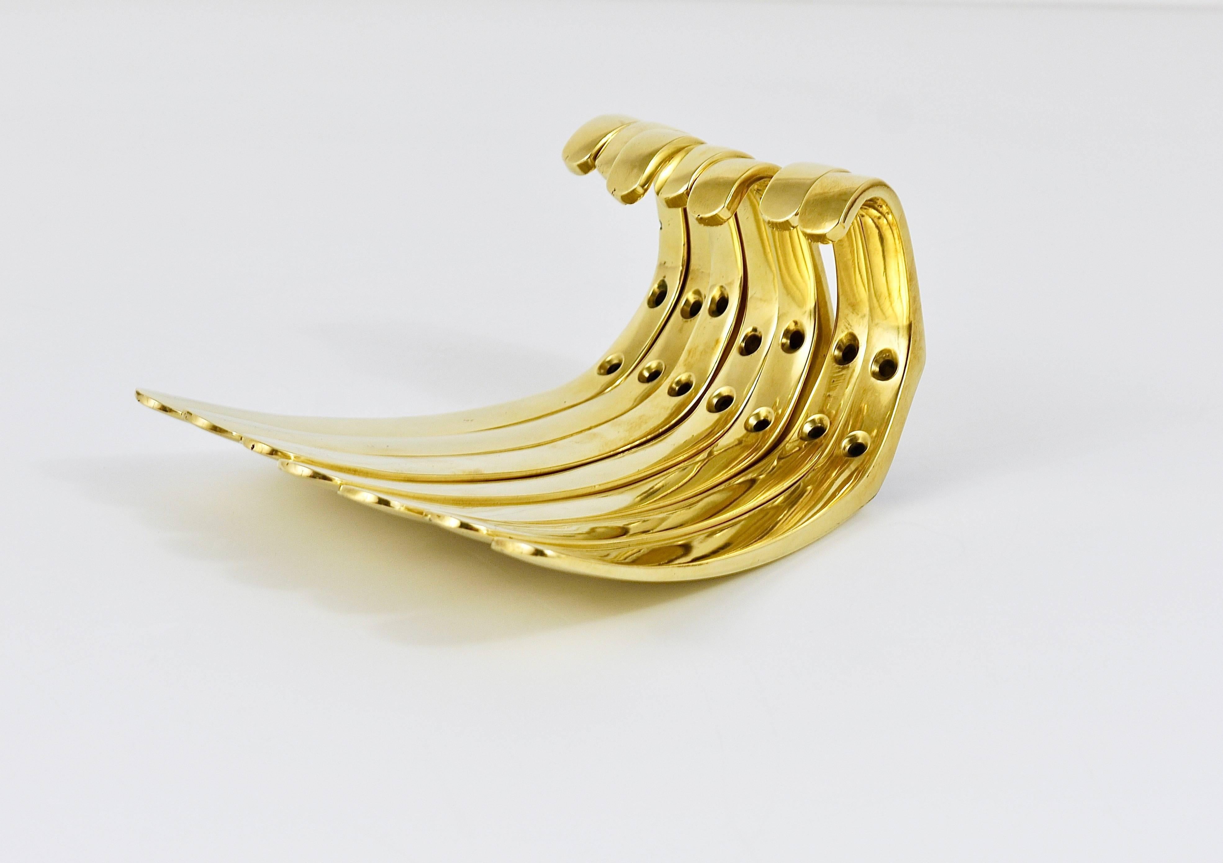 Up to four Mid-Century Brass Wall Coat Hooks by Herta Baller, Austria, 1950s For Sale 2