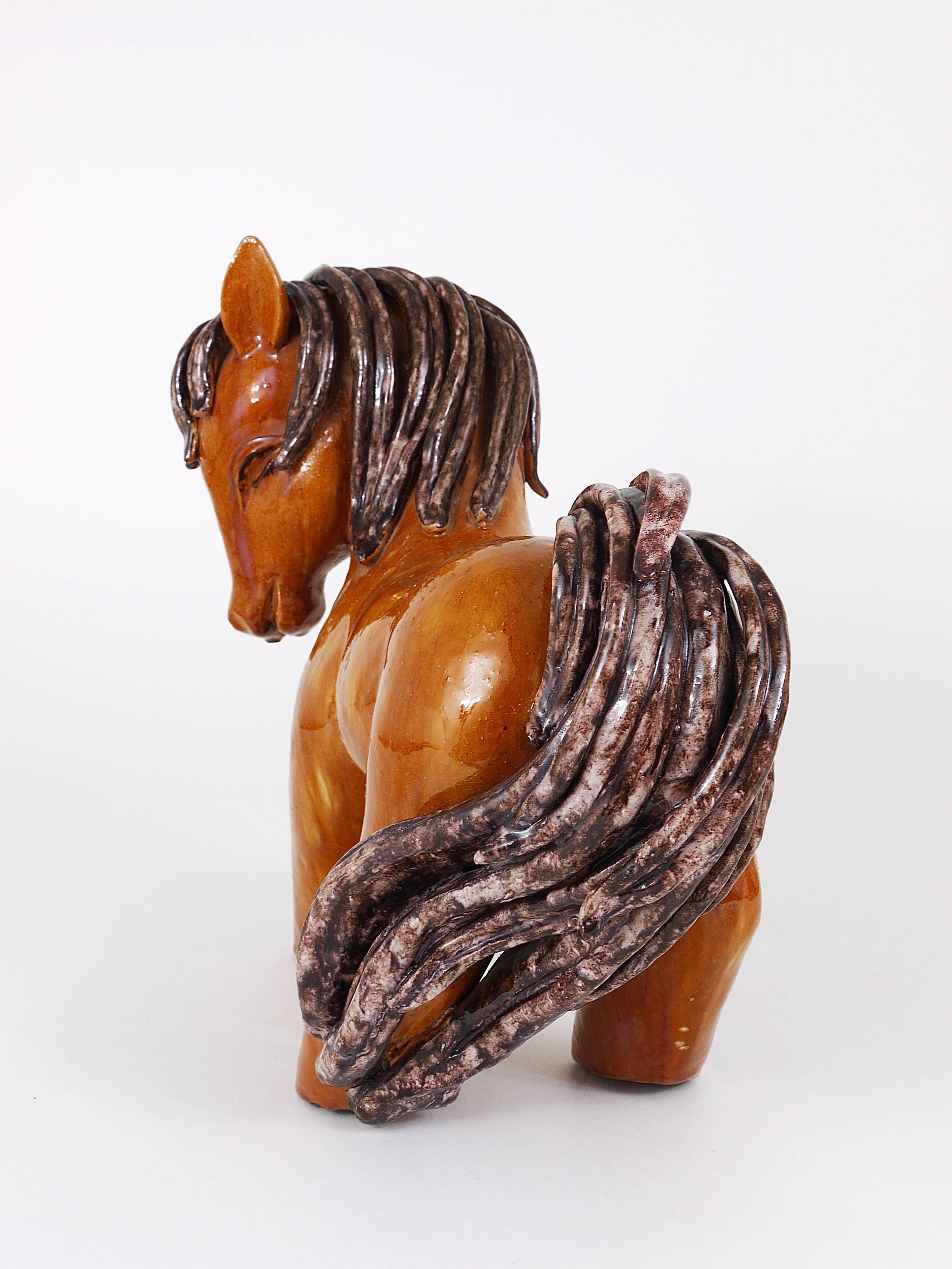 Huge Walter Bosse Pottery Ceramic Horse Sculpture, Austria, 1950s For Sale 1