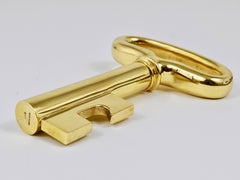 Extra Large Carl Auböck Brass Key Cork Screw, Bottle Opener, Austria, 1950s