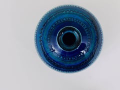 Mid-Century Bitossi Rimini Blue Pottery Ball Vase by Aldo Londi, Italy, 1960s
