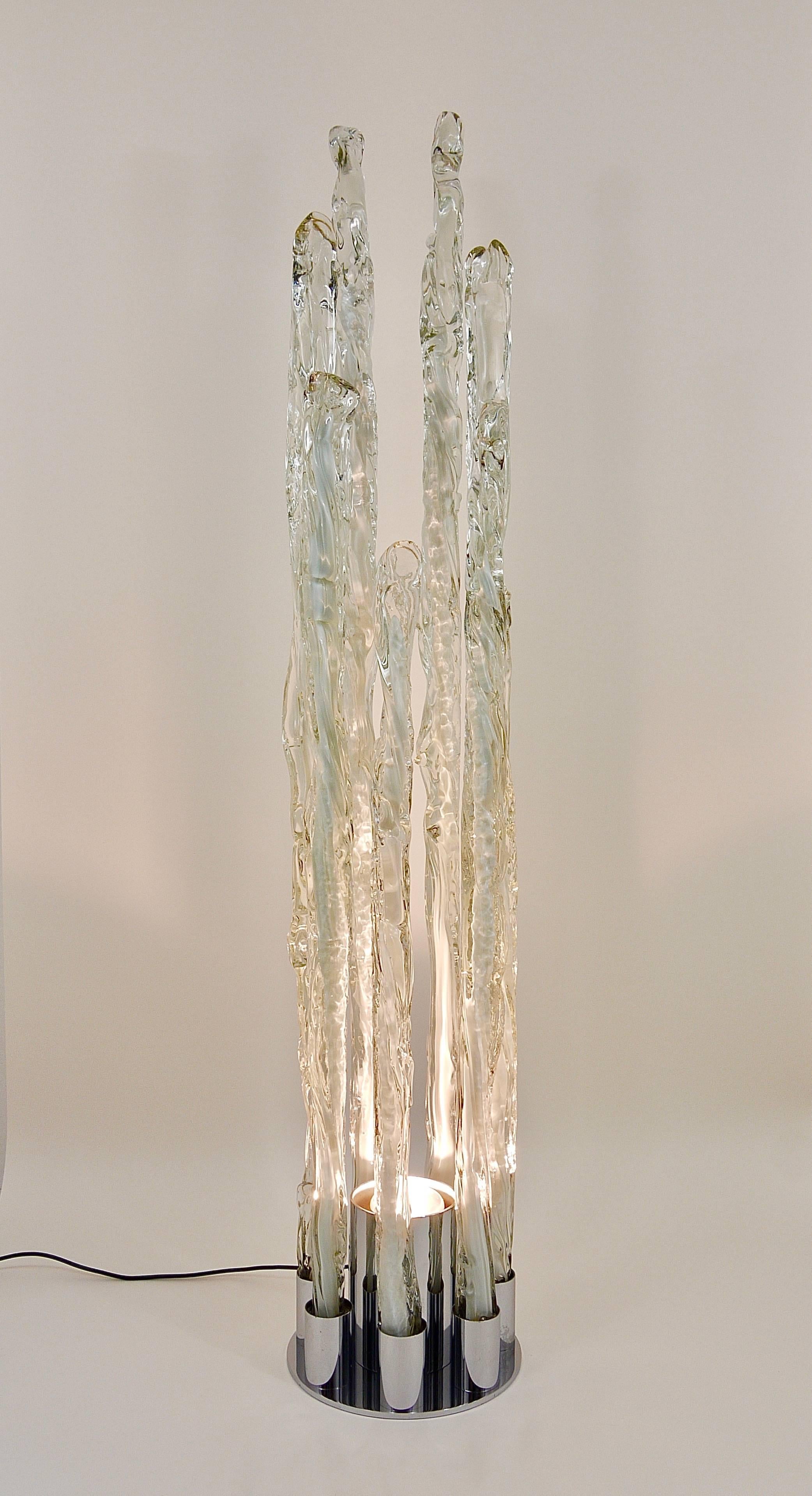 Sculptural Ettore Fantasia Gino Poli Murano Glass Floor Lamp, Italy, 1960s For Sale 3