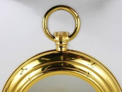Midcentury Brass Pocket Watch Wall Mirror, Attributed to Piero Fornasetti, Italy