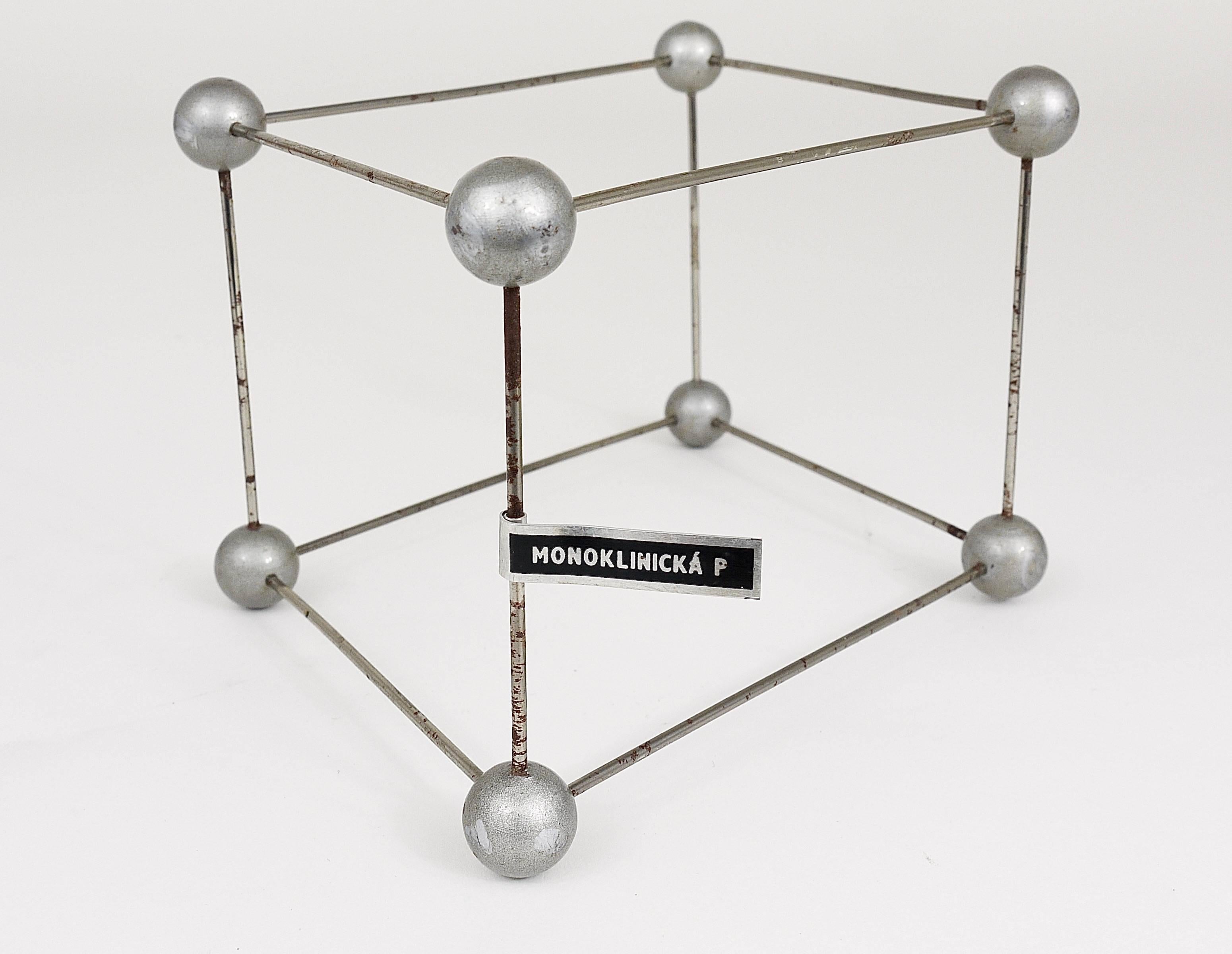 Metal Set of Six Different Scientific Crystal Molecular Models from the 1950s