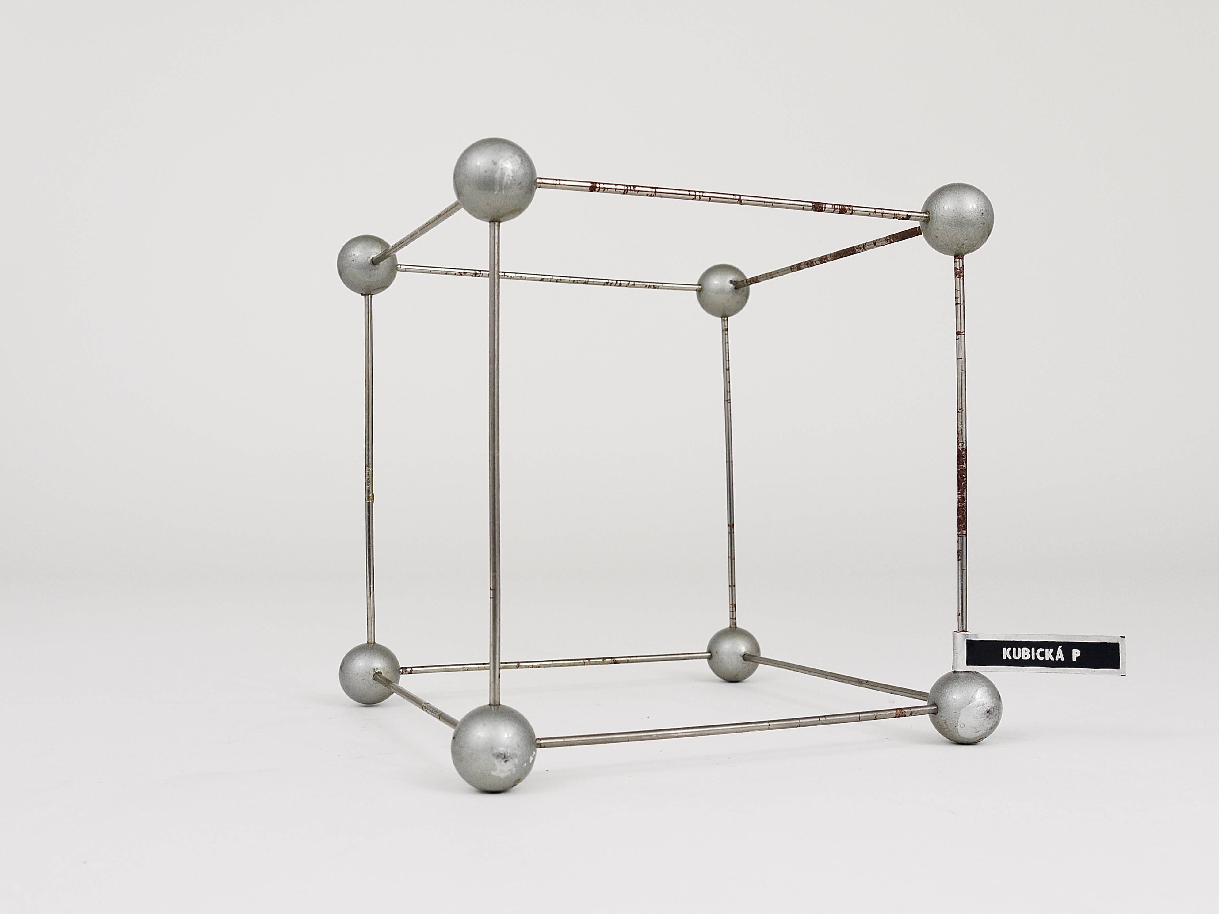 Set of Six Different Scientific Crystal Molecular Models from the 1950s 1