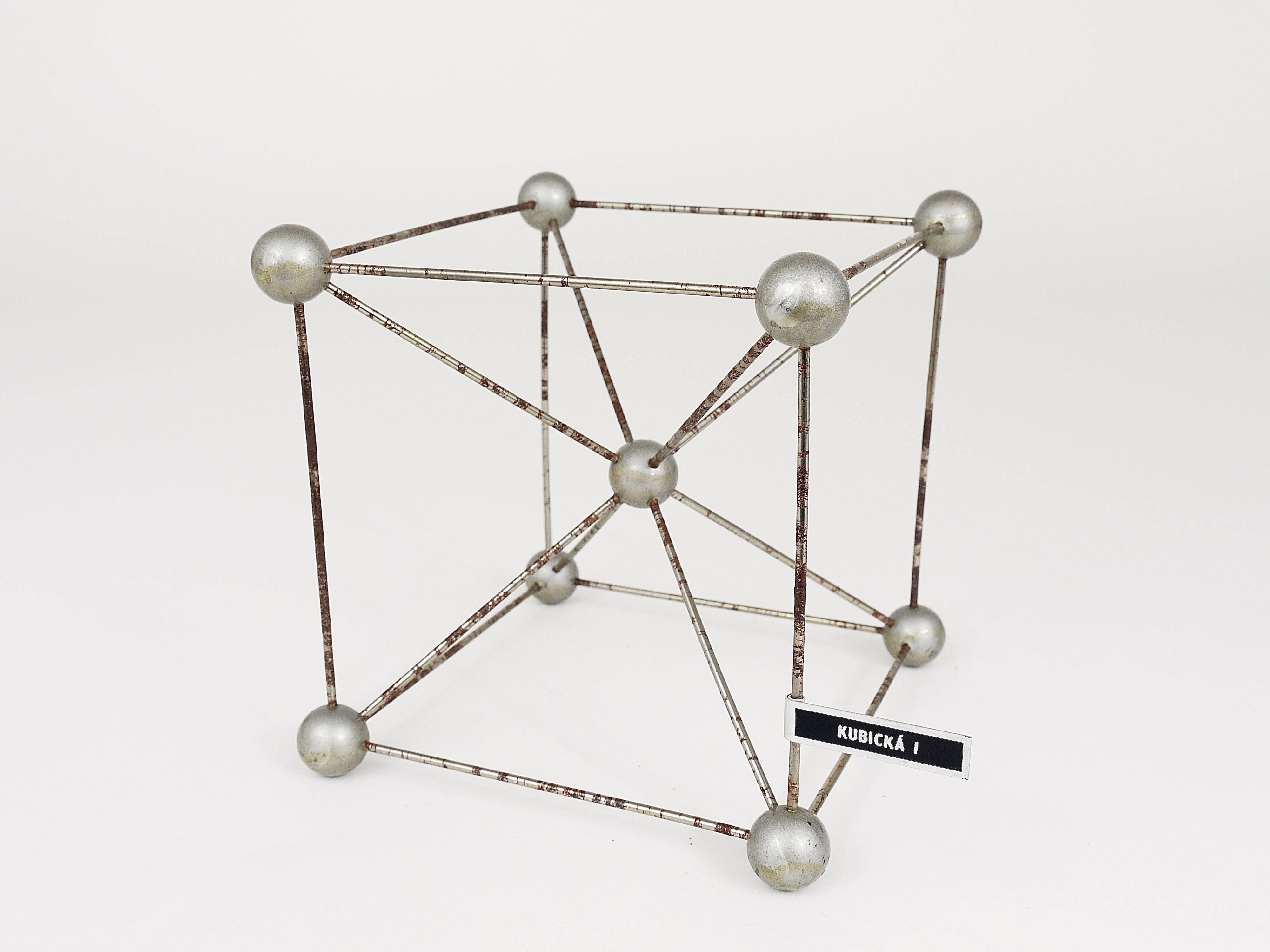 Set of Six Different Scientific Crystal Molecular Models from the 1950s 2