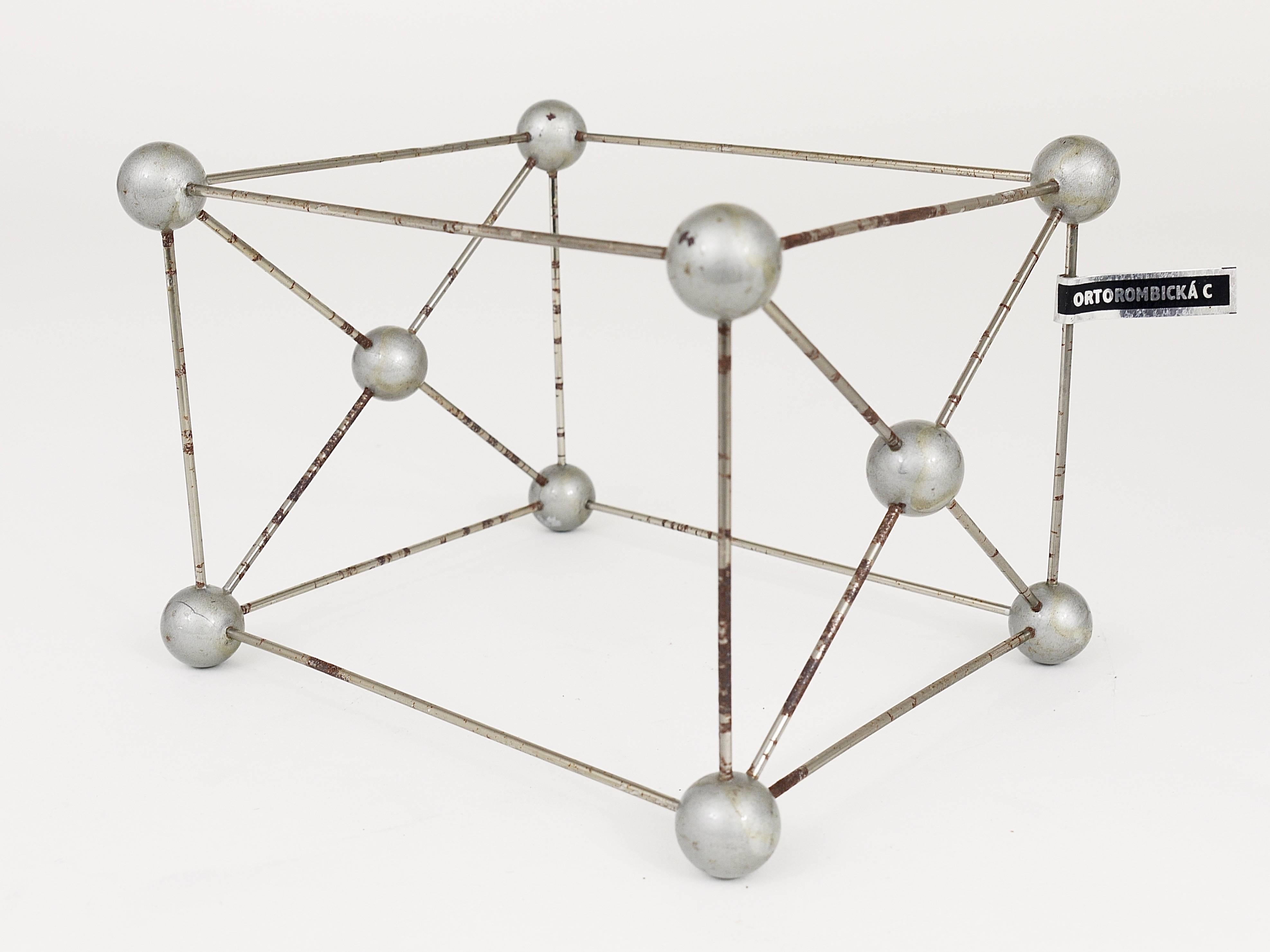 Mid-Century Modern Set of Six Different Scientific Crystal Molecular Models from the 1950s