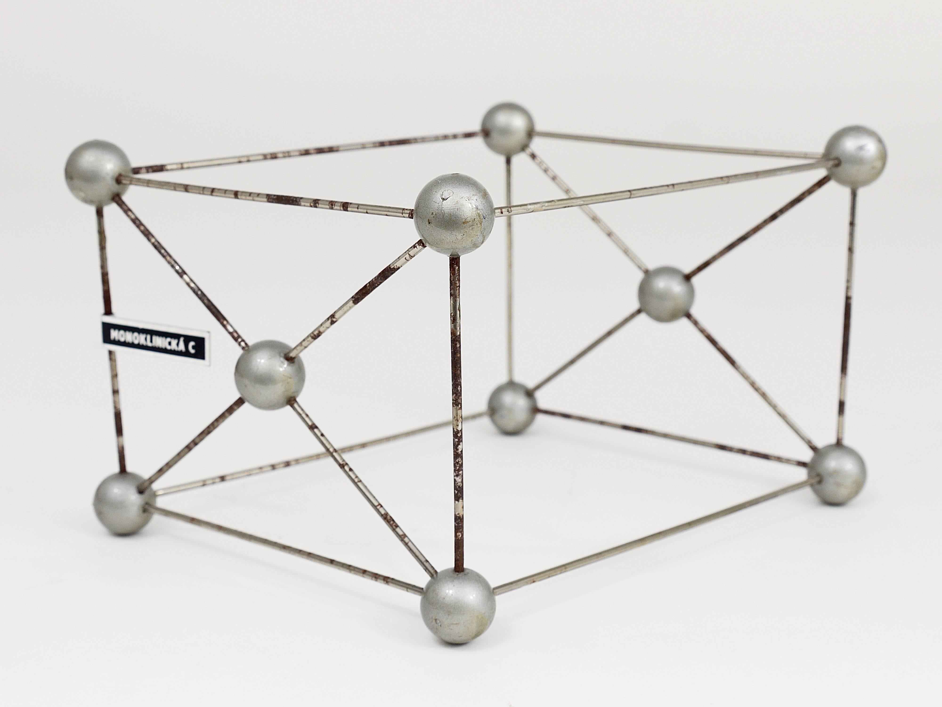 Slovak Set of Seven Different Scientific Crystal Molecular Models from the 1950s