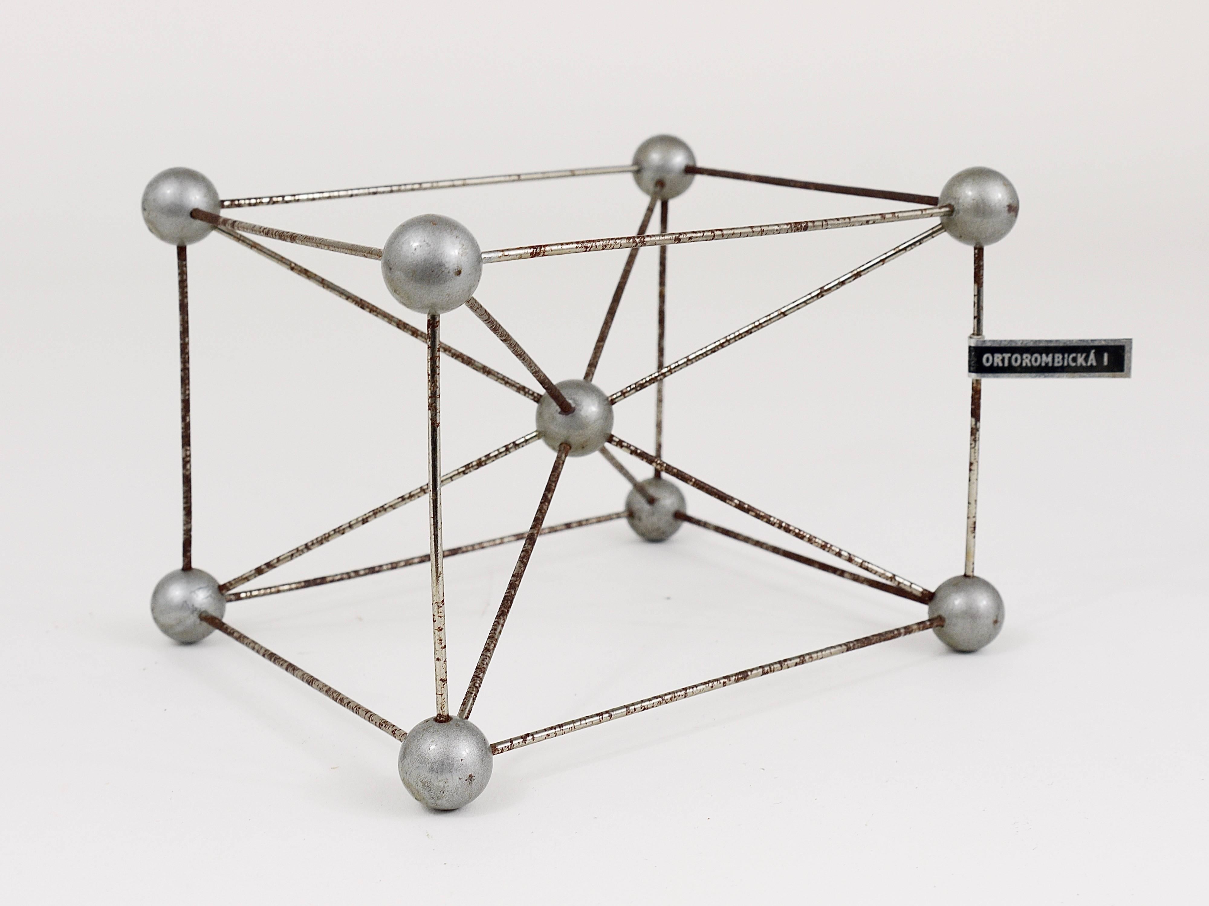 Mid-Century Modern Set of Seven Different Scientific Crystal Molecular Models from the 1950s