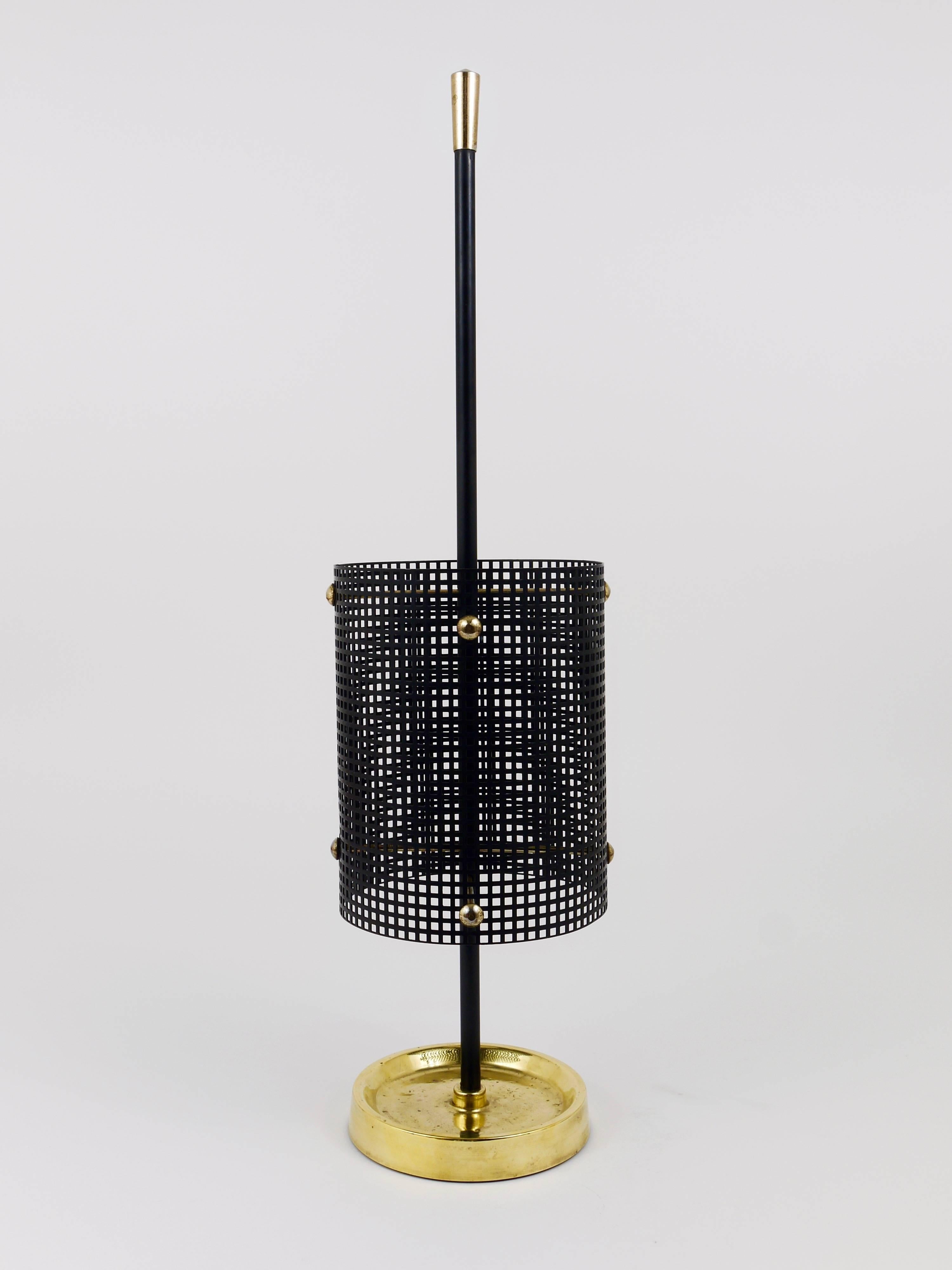 French Black Mid-Century Mathieu Mategot Style Umbrella Stand, France, 1950s