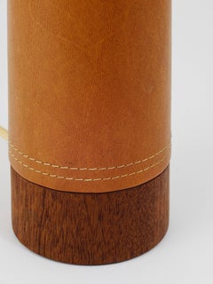 Lampada da tavolo o laterale di metà secolo in teak e pelle di Bergboms Sweden, anni '60