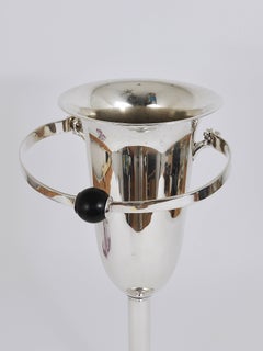 French Art Deco Floor Standing Wine orChampagne Cooler Ice Bucket, Silver, 1930s