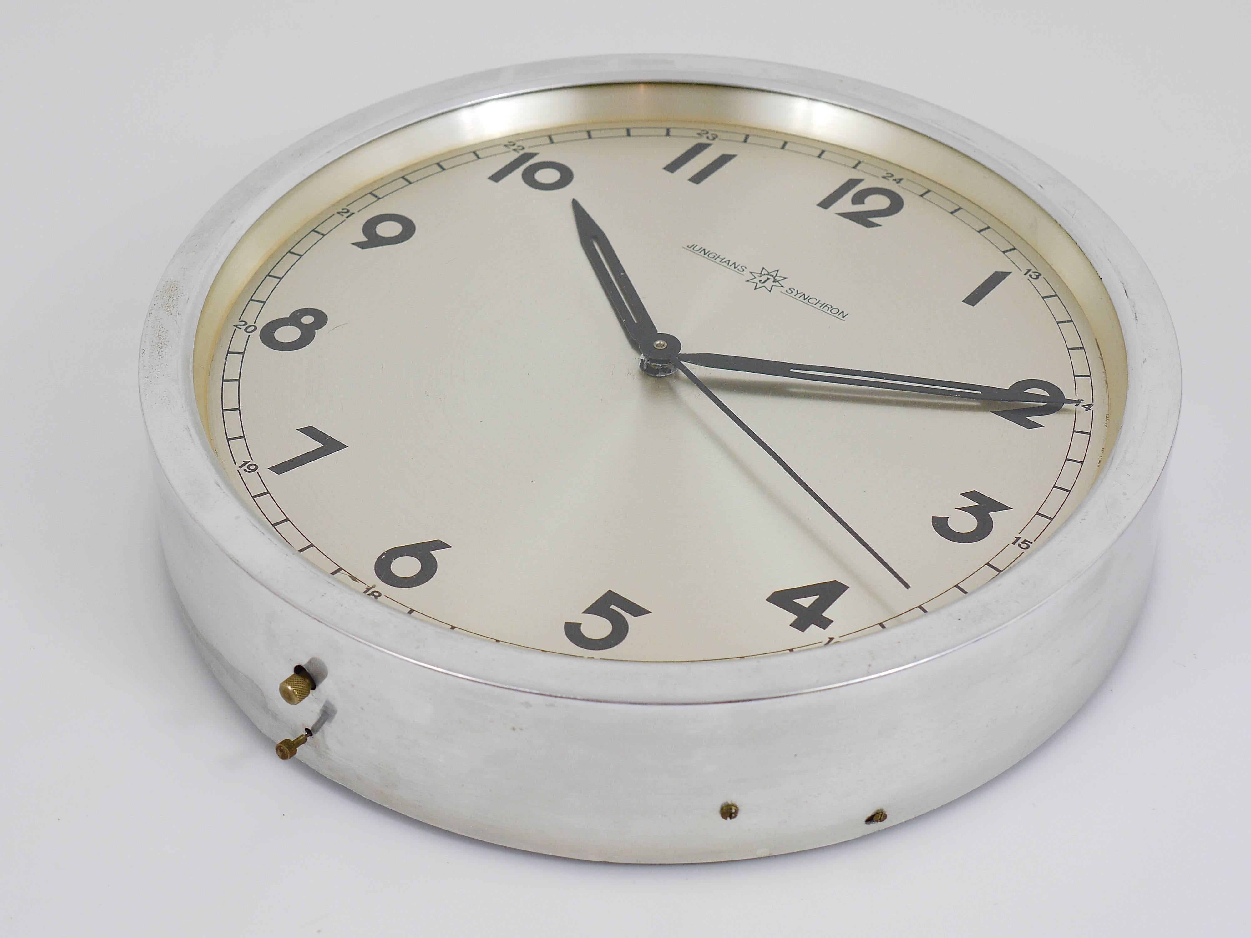 Mid-Century Modern Junghans Synchron Modernist Wall Clock, Germany, 1950s