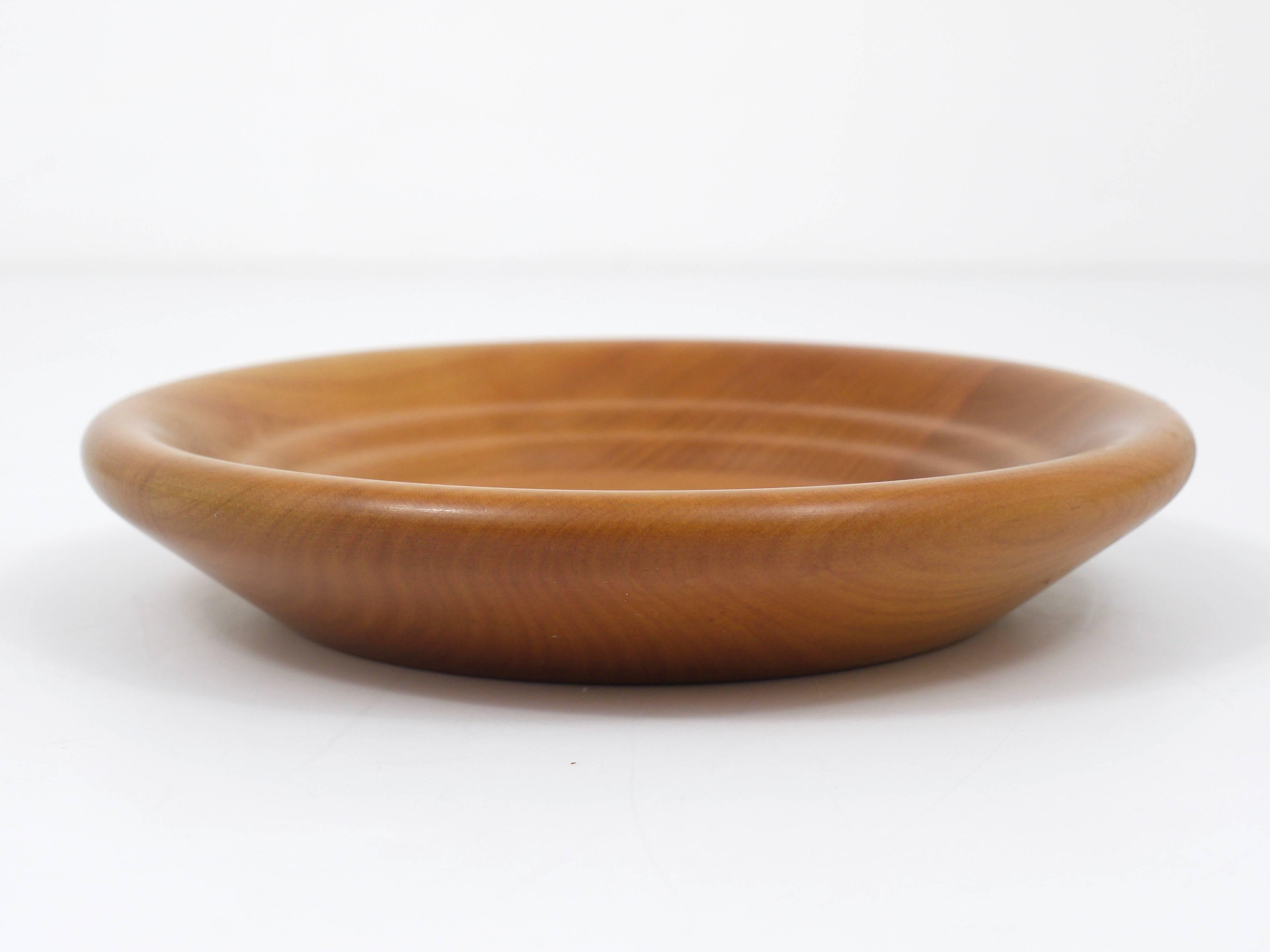 Austrian Carl Aubock Wooden Modernist Fruit Bowl Wood Plate , Austria, 1970s For Sale