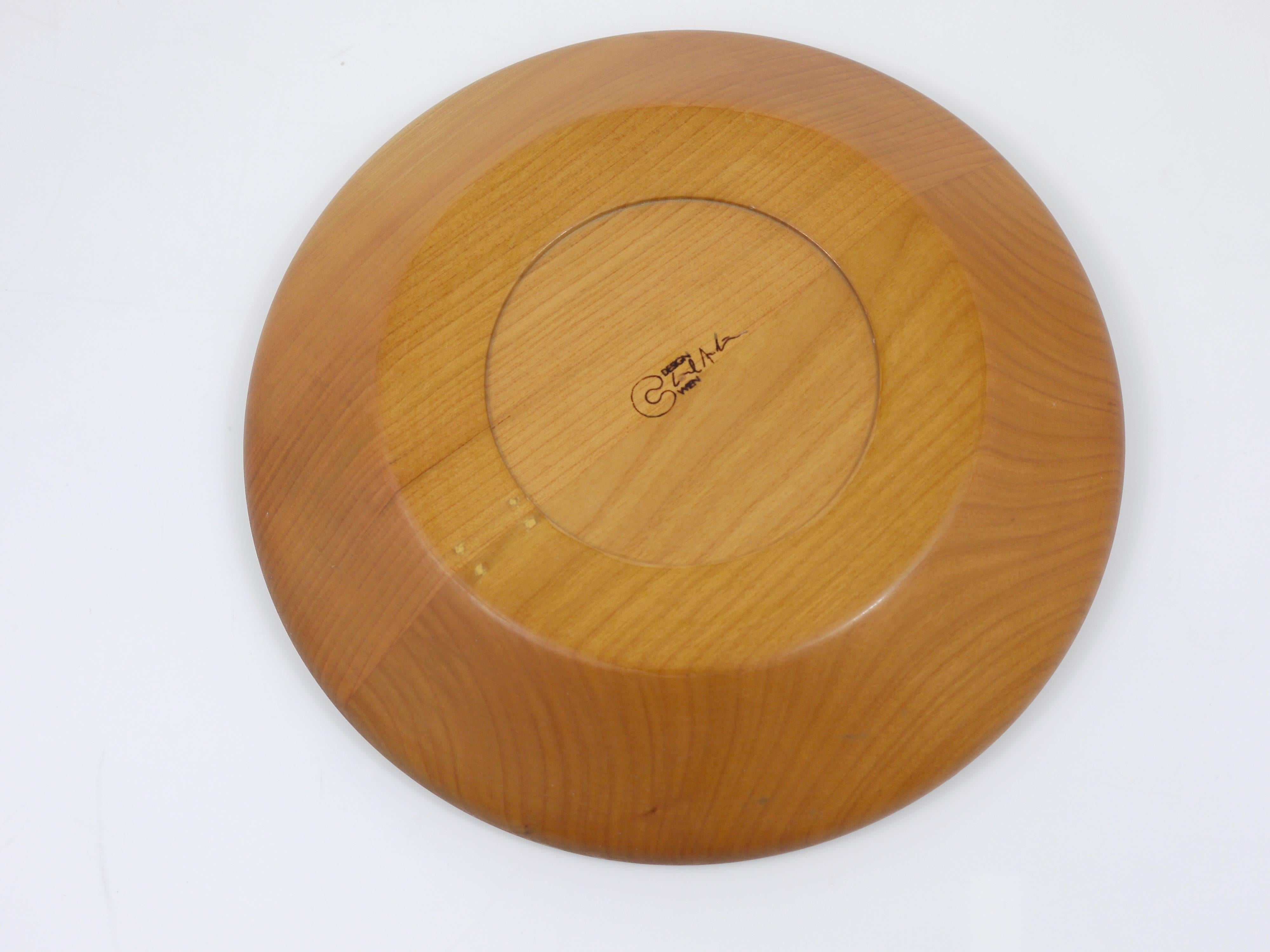 20th Century Carl Aubock Wooden Modernist Fruit Bowl Wood Plate , Austria, 1970s For Sale