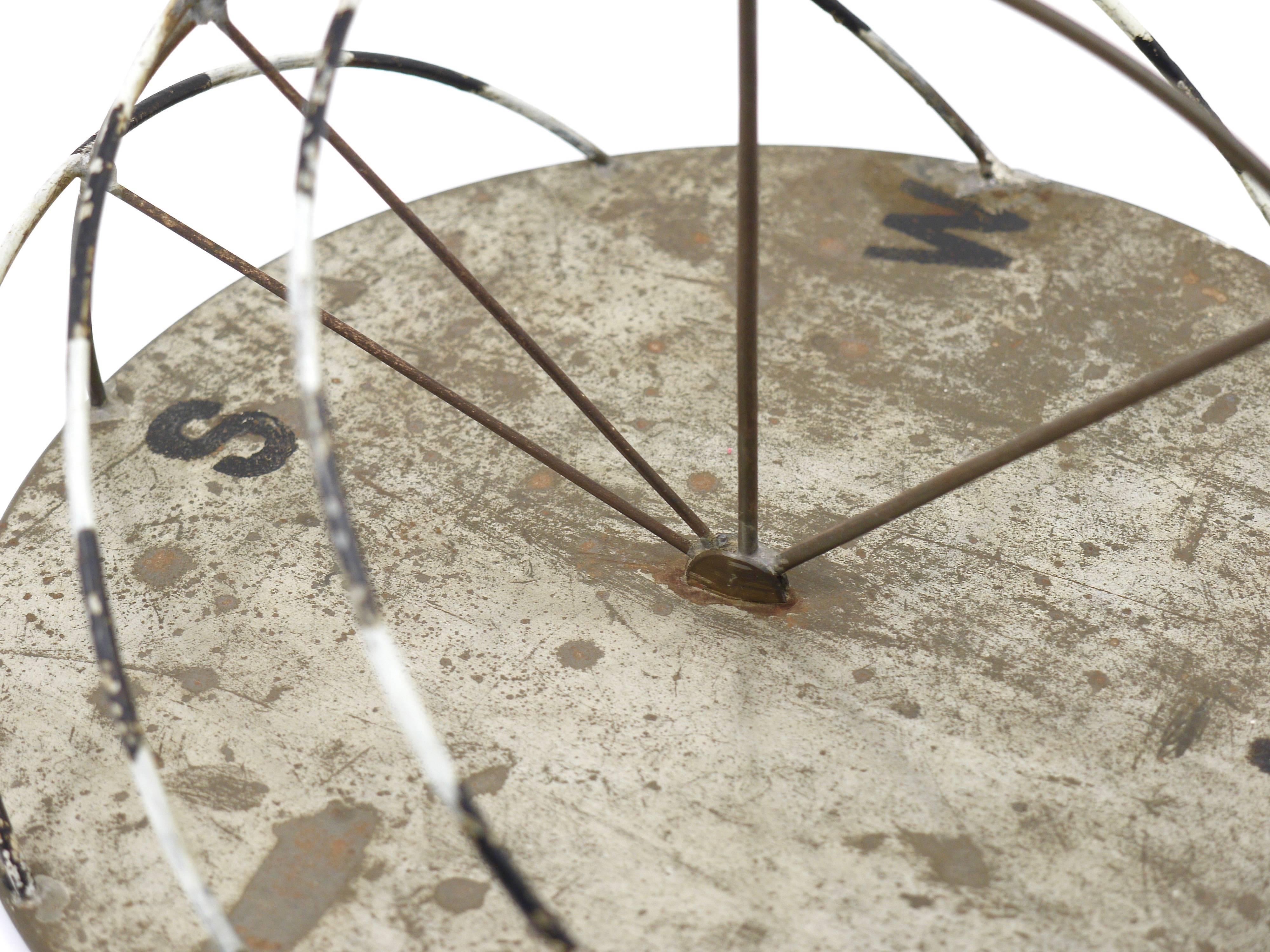 Decorative Iron Sundial, German, Bauhaus Style, 1950s 2