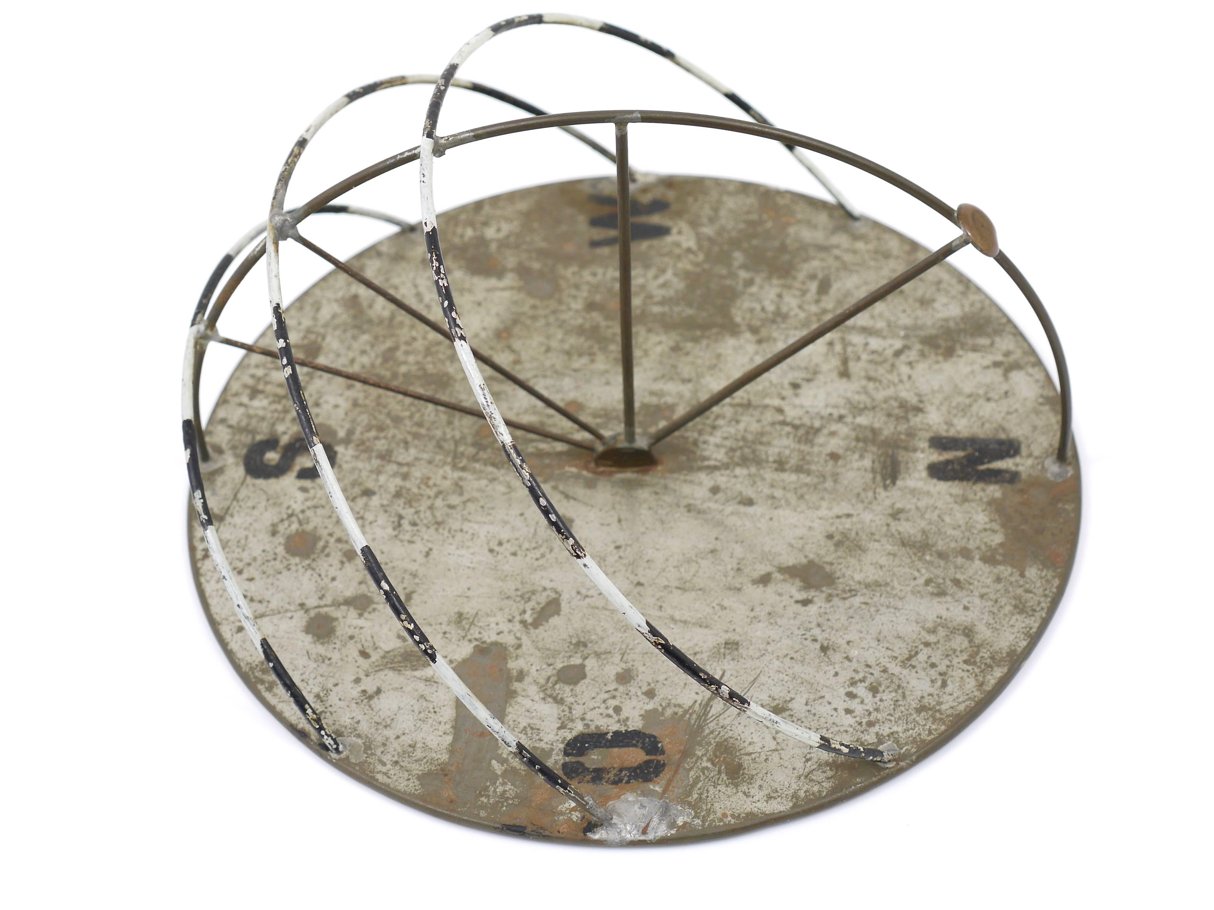 Mid-Century Modern Decorative Iron Sundial, German, Bauhaus Style, 1950s