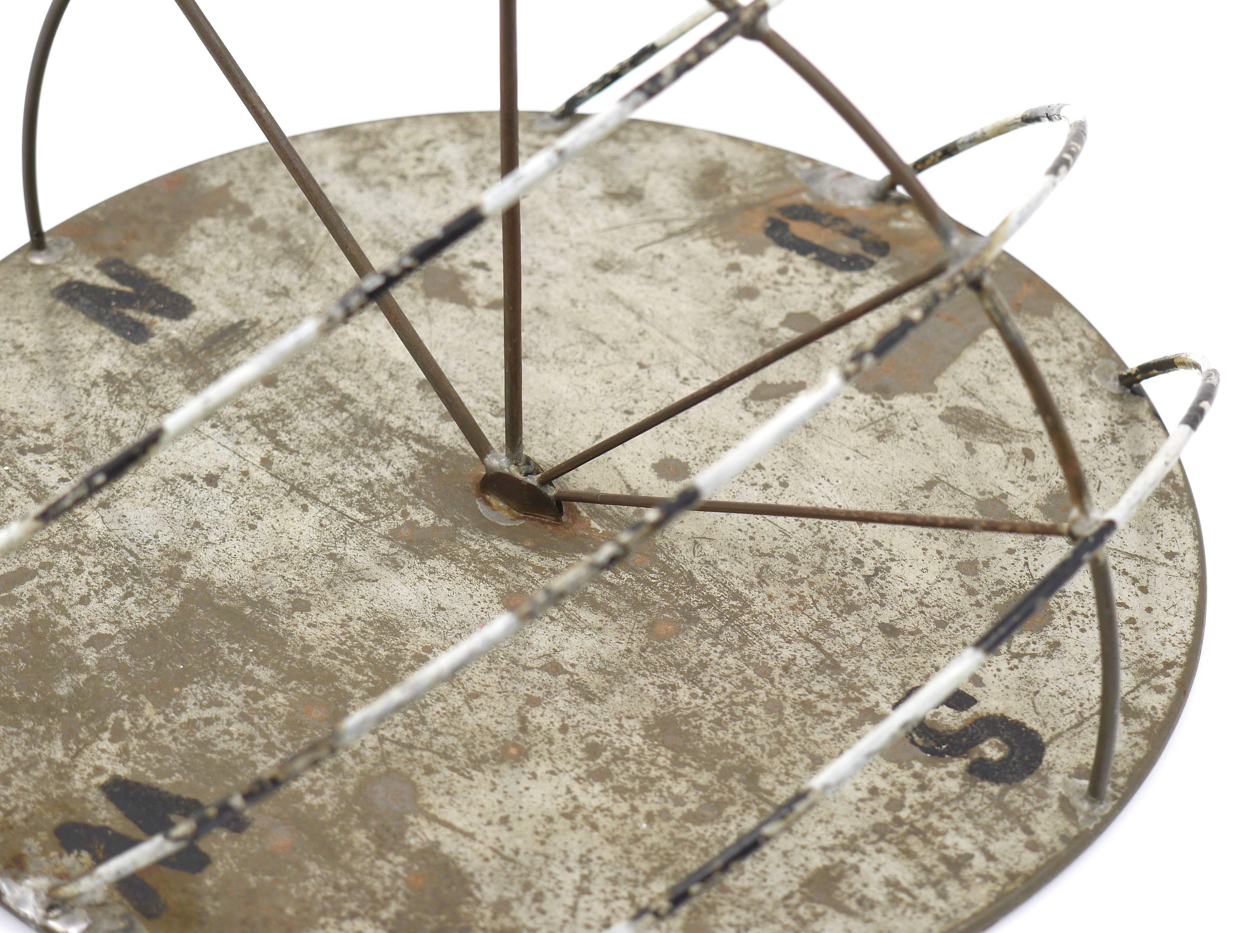 20th Century Decorative Iron Sundial, German, Bauhaus Style, 1950s