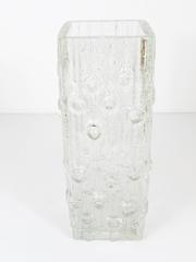 Big Op Art Ice Glass (Floor) Vase by Peill & Putzler, Mid Century Germany, 1970s