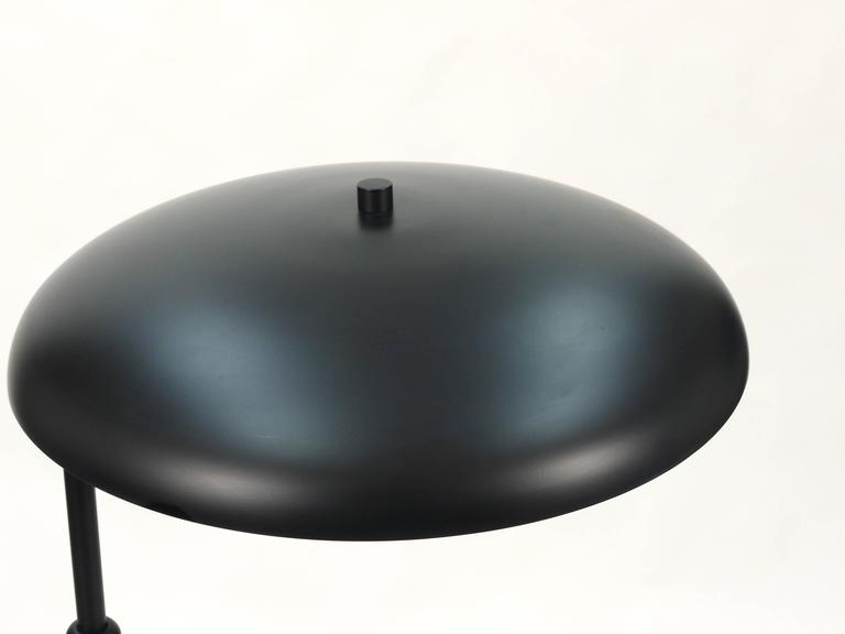 Black Telescope Floor Lamp, Height Adjustable, France, 1950s at 1stDibs