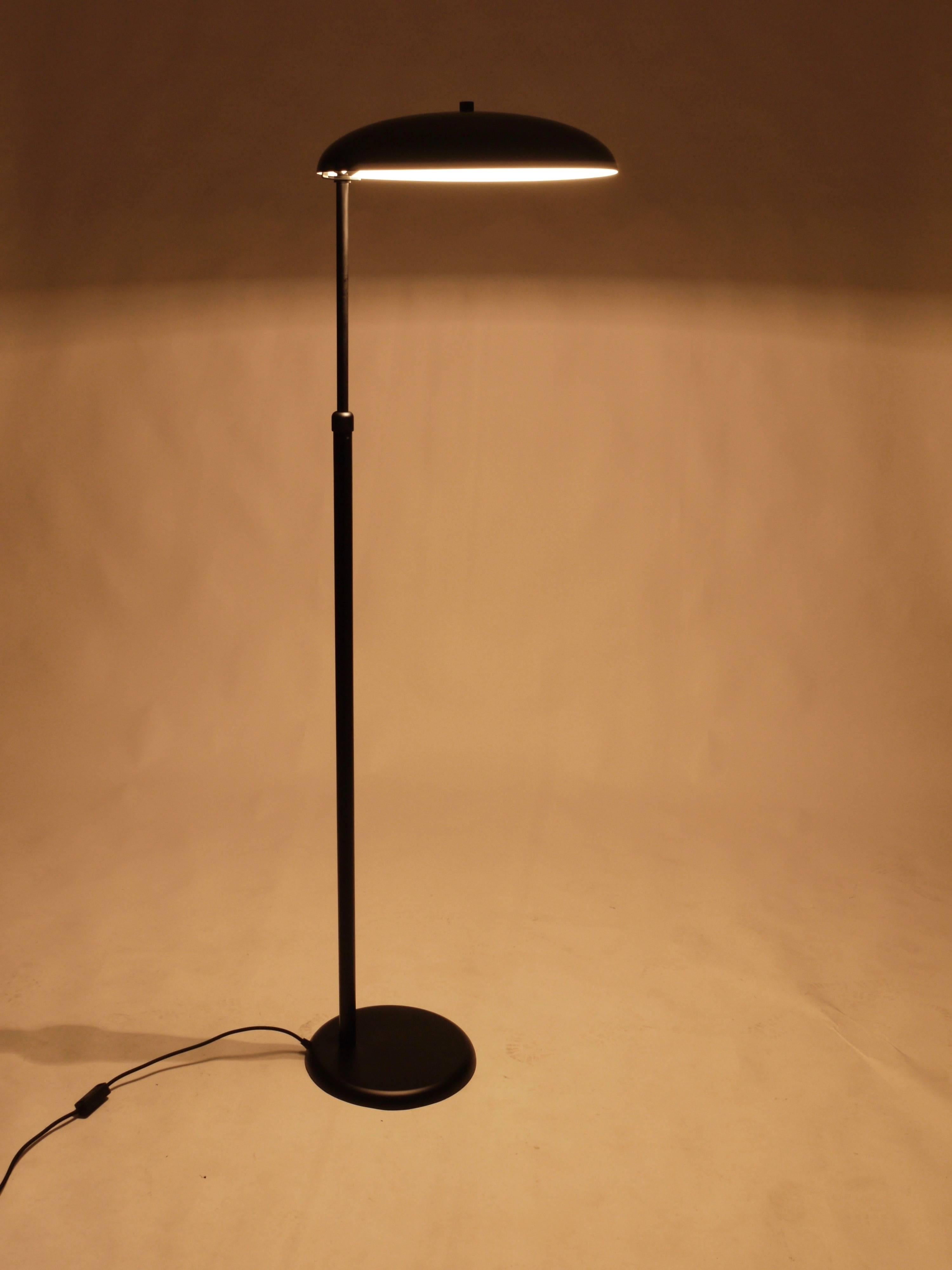 Black Telescope Floor Lamp, Height Adjustable, France, 1950s 3
