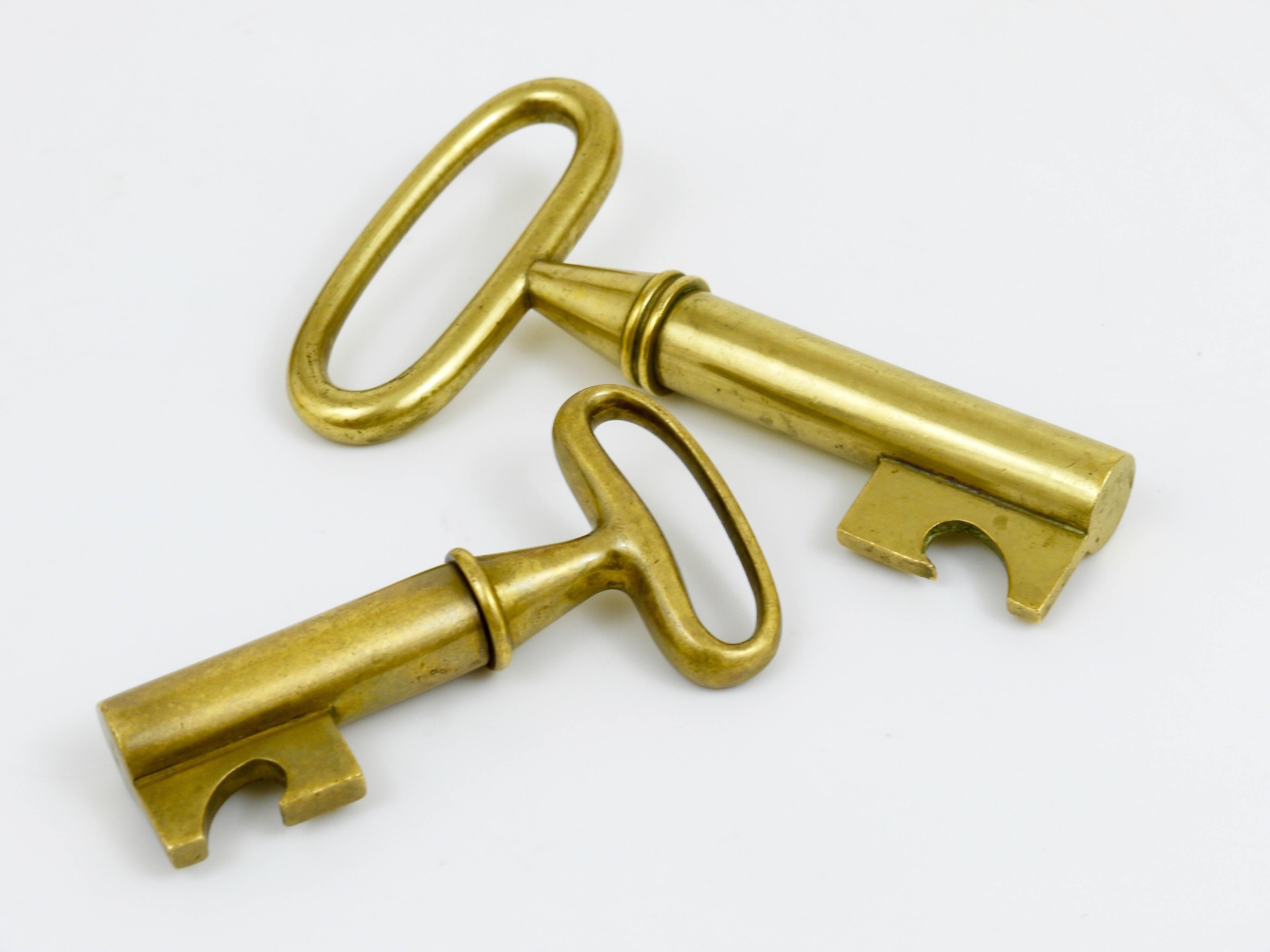 Carl Aubock Big Brass Key Cork Screw, Bottle Opener Paperweight, Austria, 1950s In Good Condition For Sale In Vienna, AT
