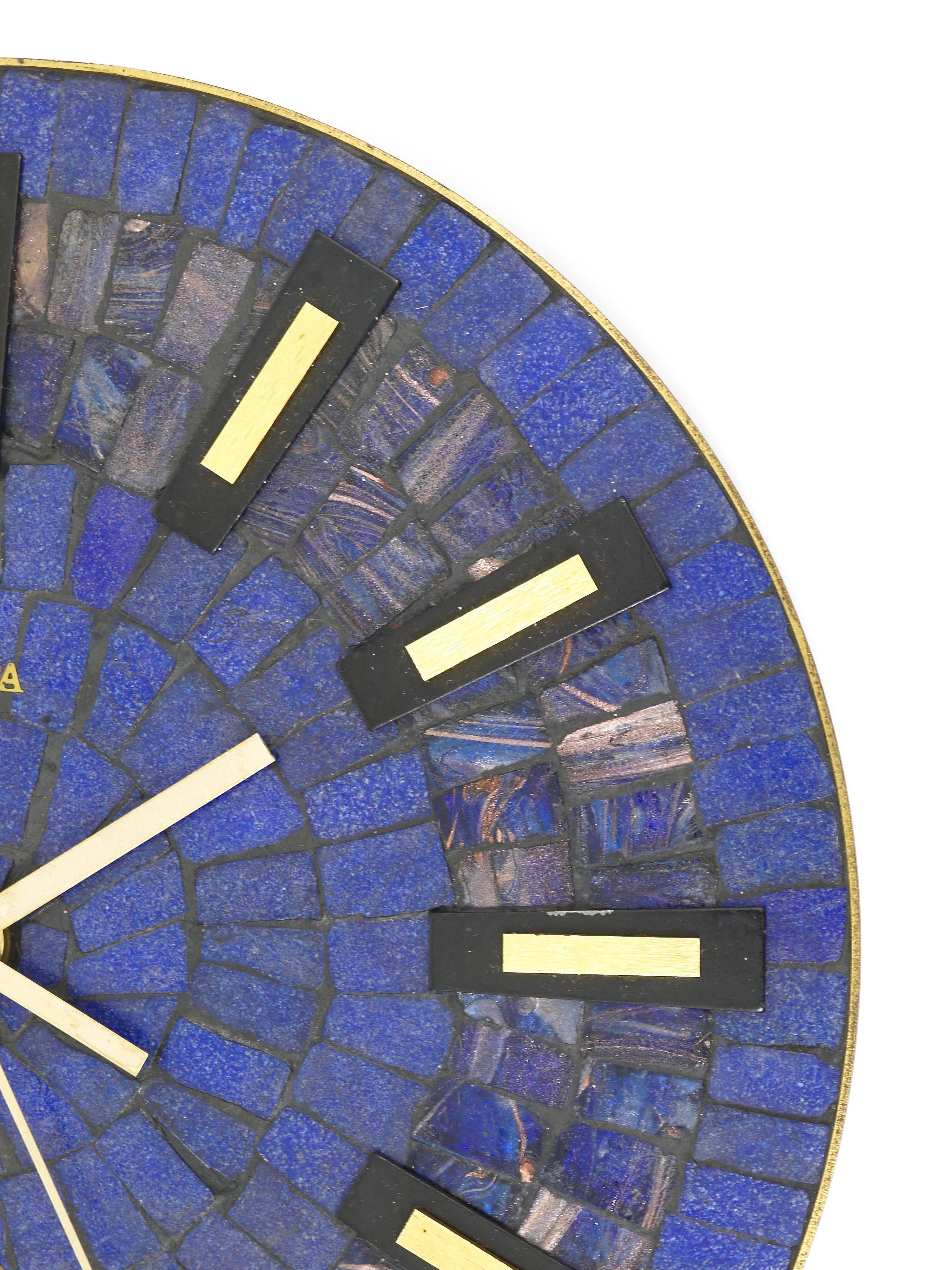 Mid-Century Modern Round Modernist Mosaic Wall Clock 