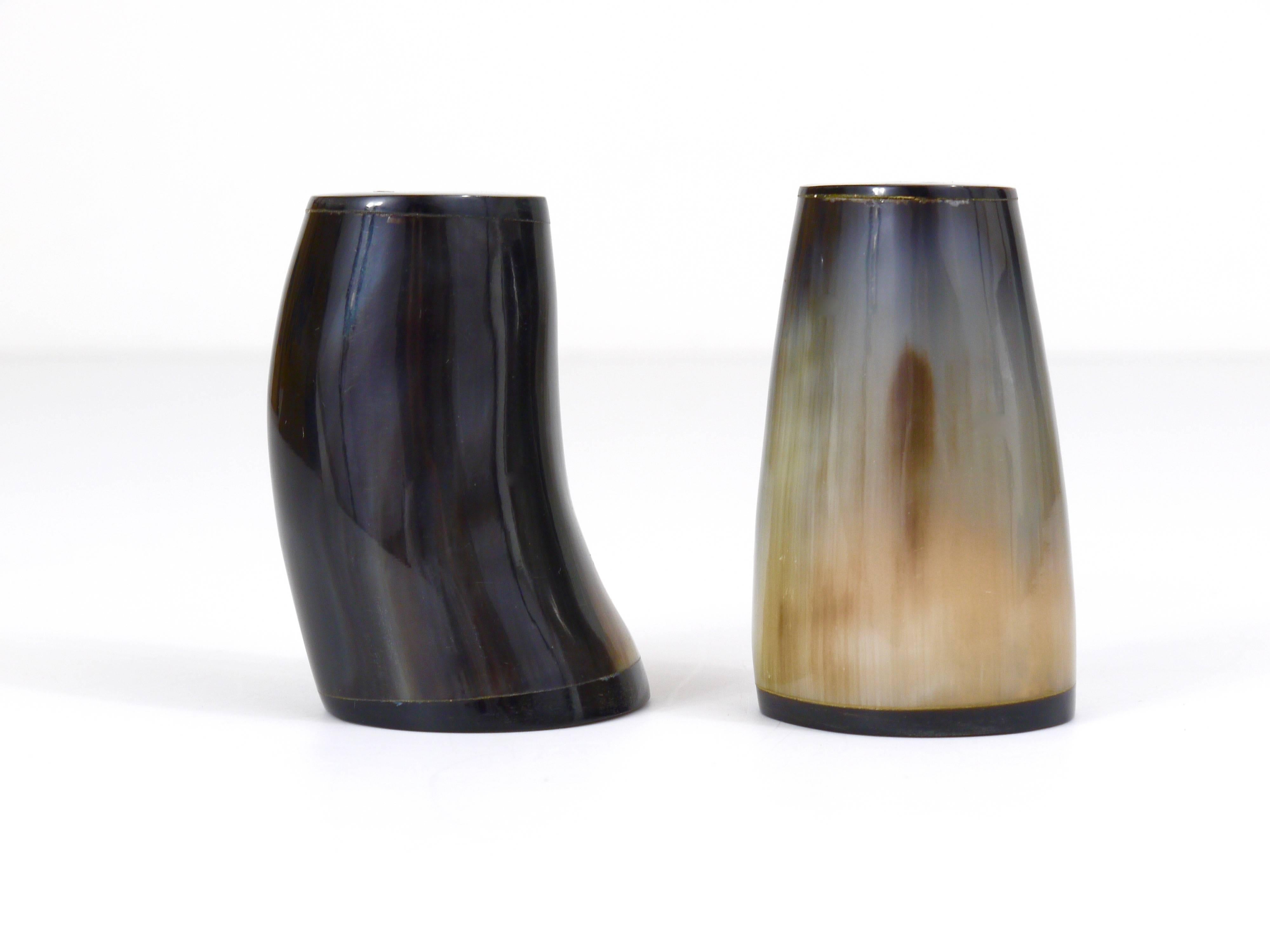 Carl Aubock Horn Salt and Pepper Shakers, Austria, 1950s In Excellent Condition In Vienna, AT