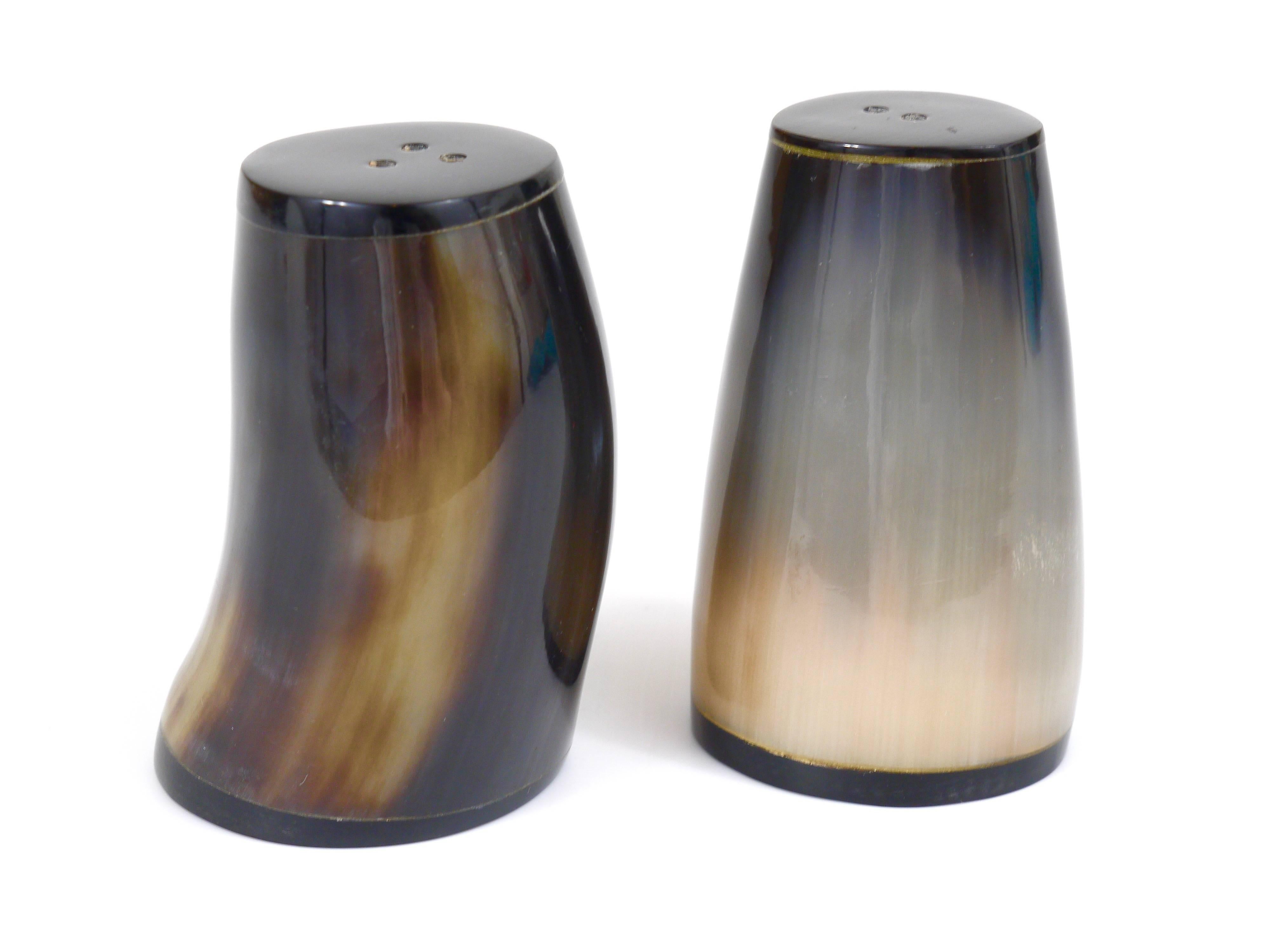 Austrian Carl Aubock Horn Salt and Pepper Shakers, Austria, 1950s