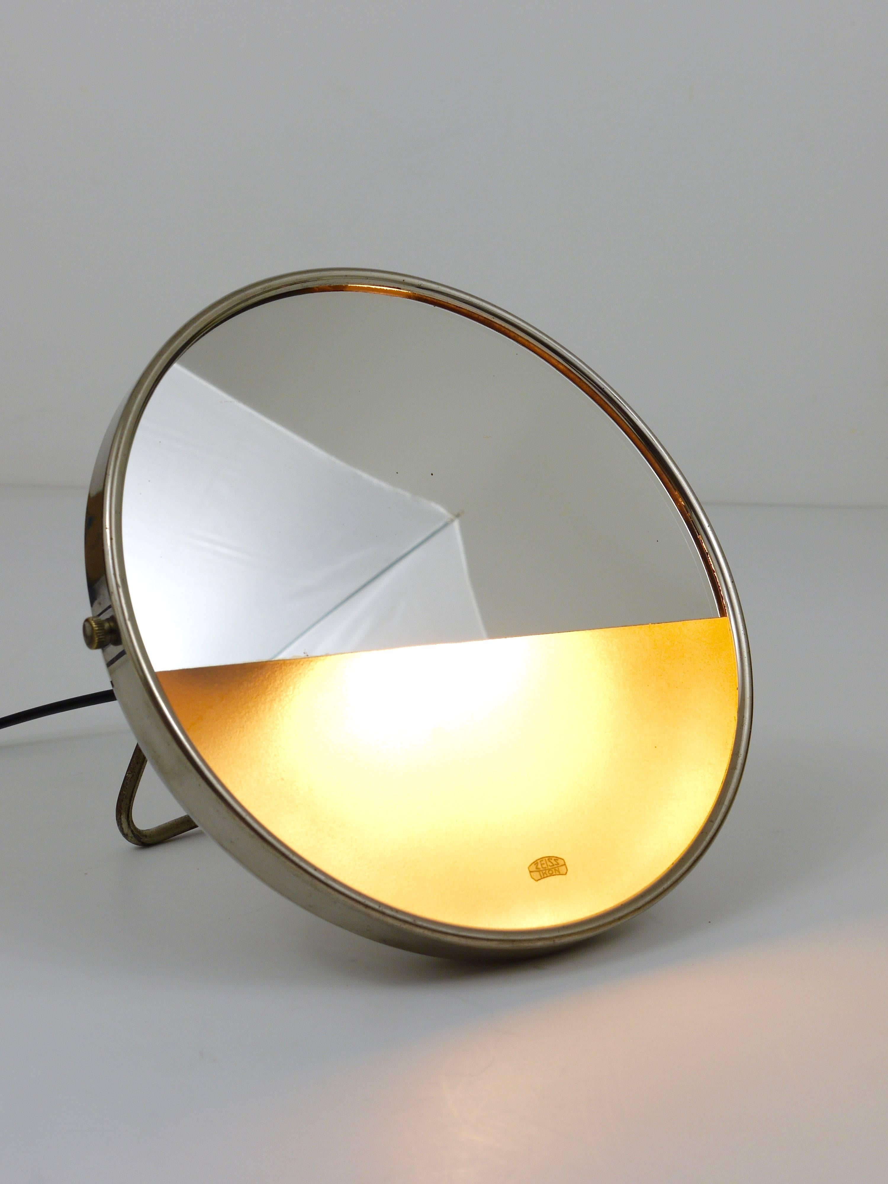 German Illuminated Shaving or Vanity Mirror by Marcel Breuer, Bauhaus for Zeiss Ikon