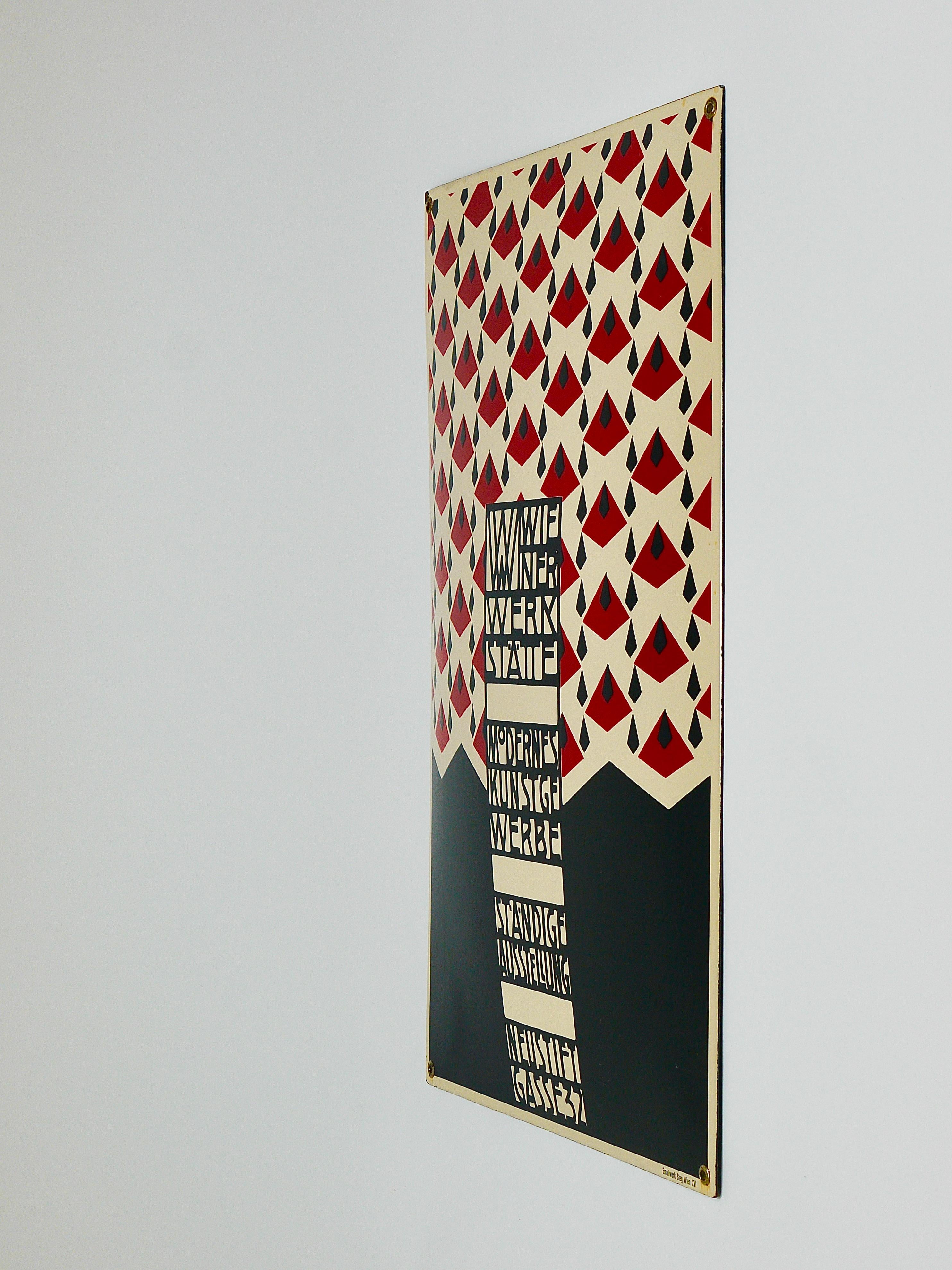 Josef Hoffmann Wiener Werkstätte Viena Art Nouveau Cartel publicitario esmaltado en venta 1