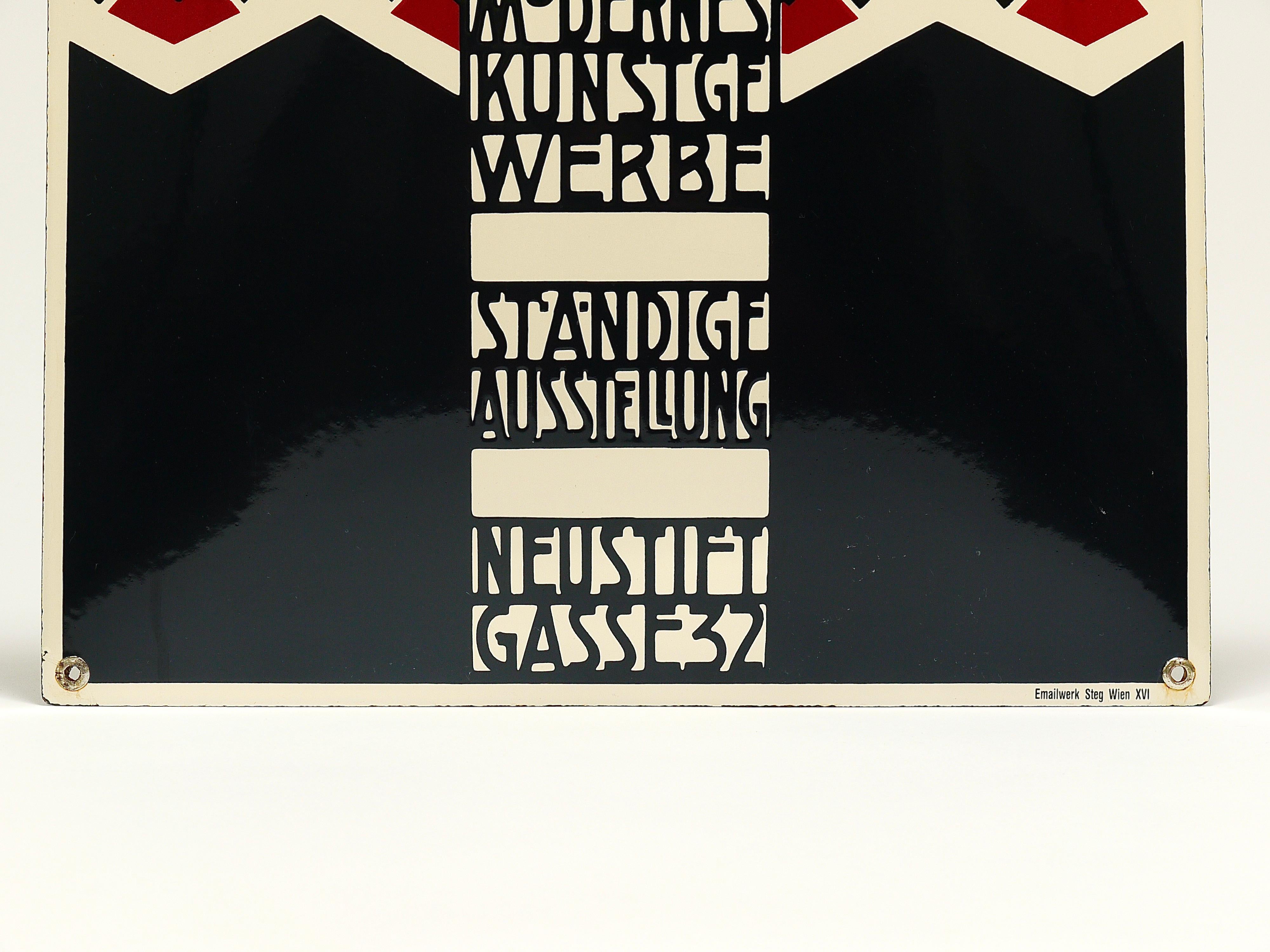 Josef Hoffmann Wiener Werkstätte Vienna Art Nouveau Enamel Advertising Sign For Sale 7