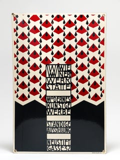 Josef Hoffmann Wiener Werkstätte Vienna Art Nouveau Enamel Advertising Sign