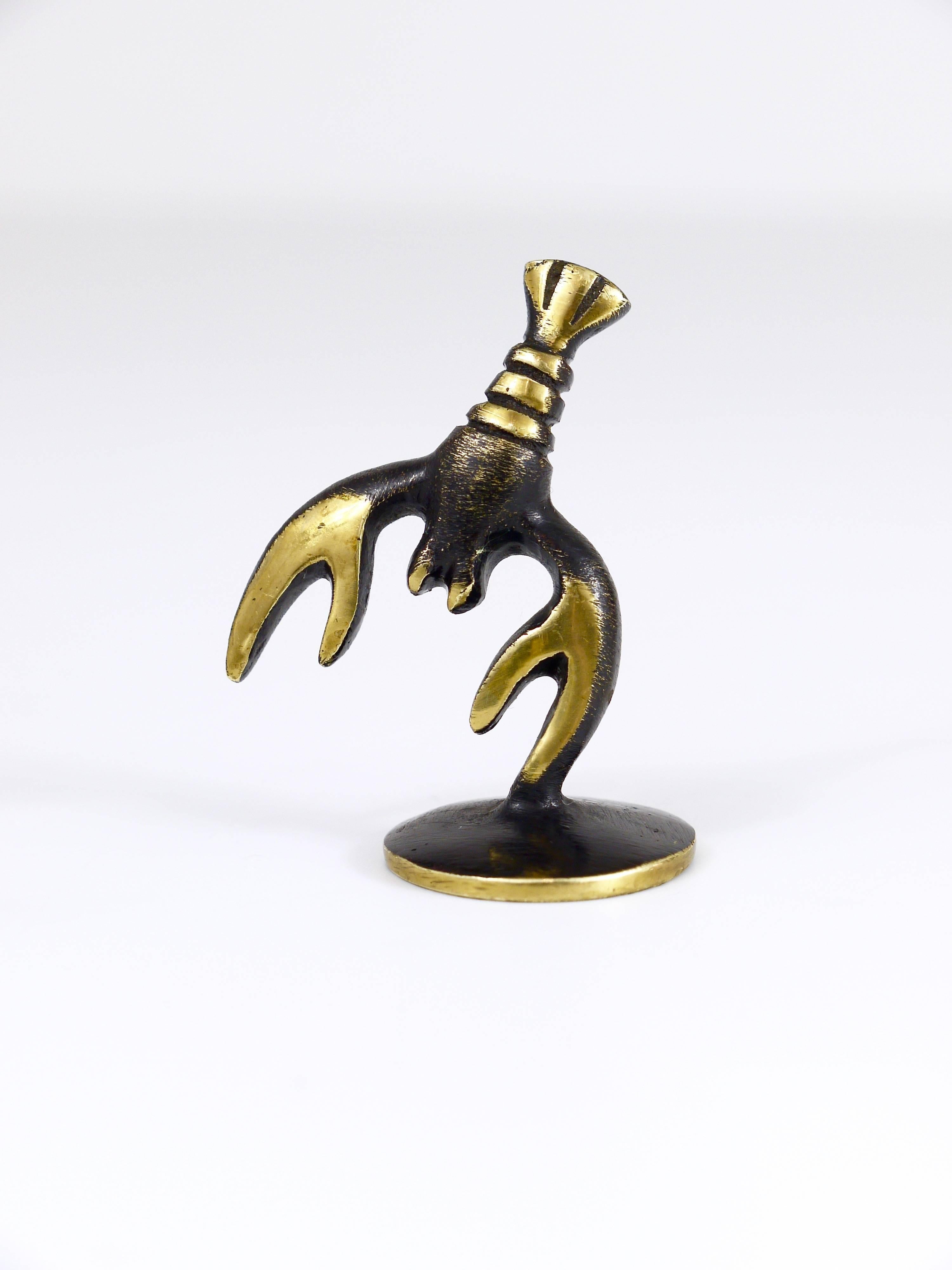 A beautiful Cancer figurine, made of brass, designed by Walter Bosse, executed by Hertha Baller, Austria, in the 1950s. In excellent condition.