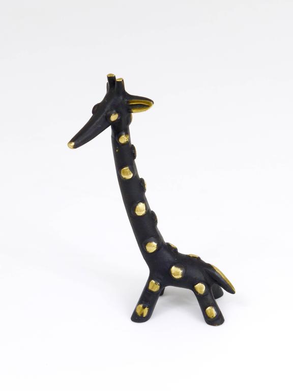Austrian Walter Bosse Brass Giraffe Figurine, Hertha Baller, Austria, 1950s  For Sale