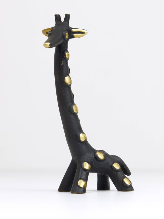 20th Century Walter Bosse Brass Giraffe Figurine, Hertha Baller, Austria, 1950s  For Sale