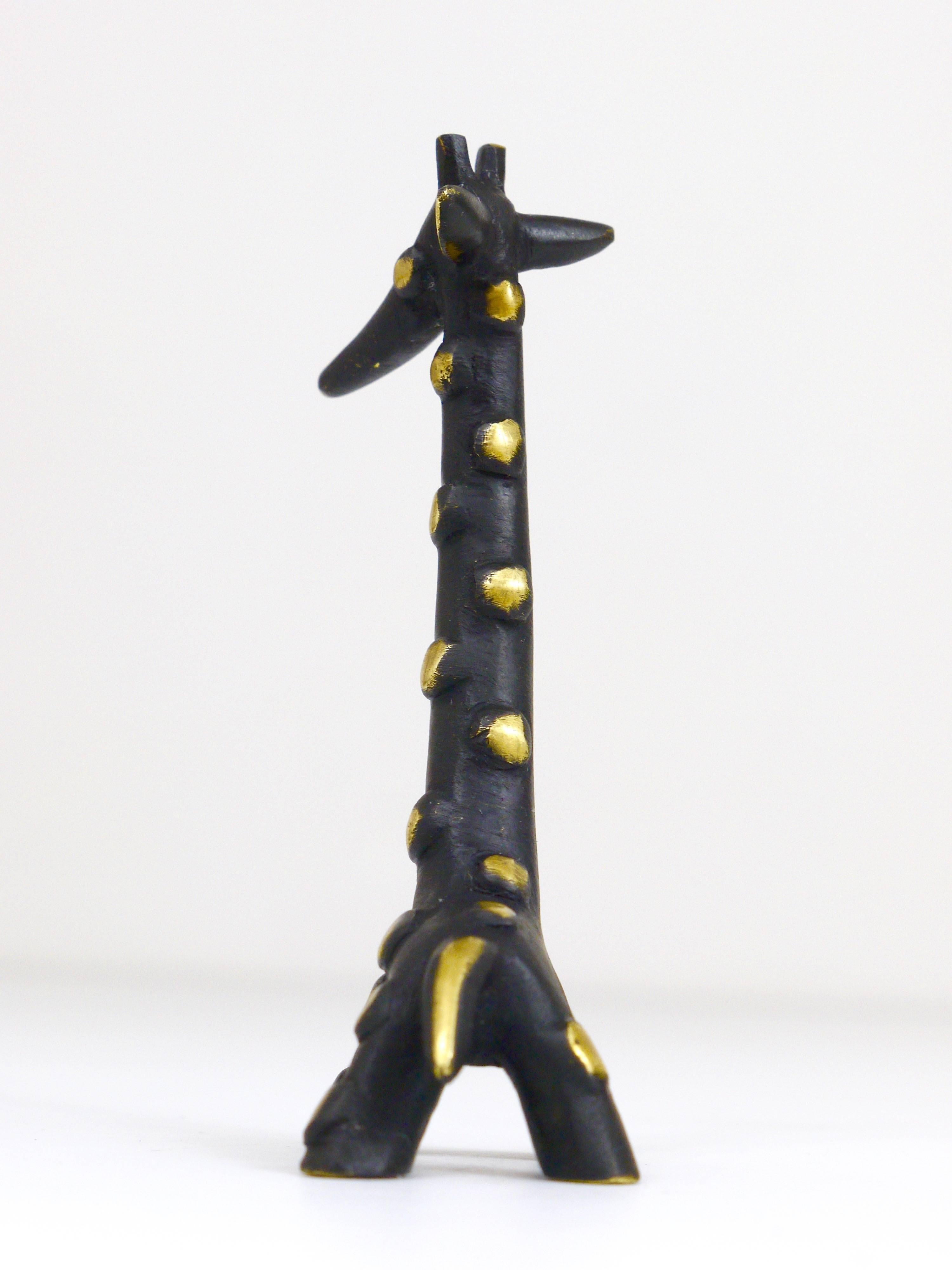 20th Century Walter Bosse Brass Giraffe Sculpture Figurine, Herta Baller, Austria, 1950s  For Sale