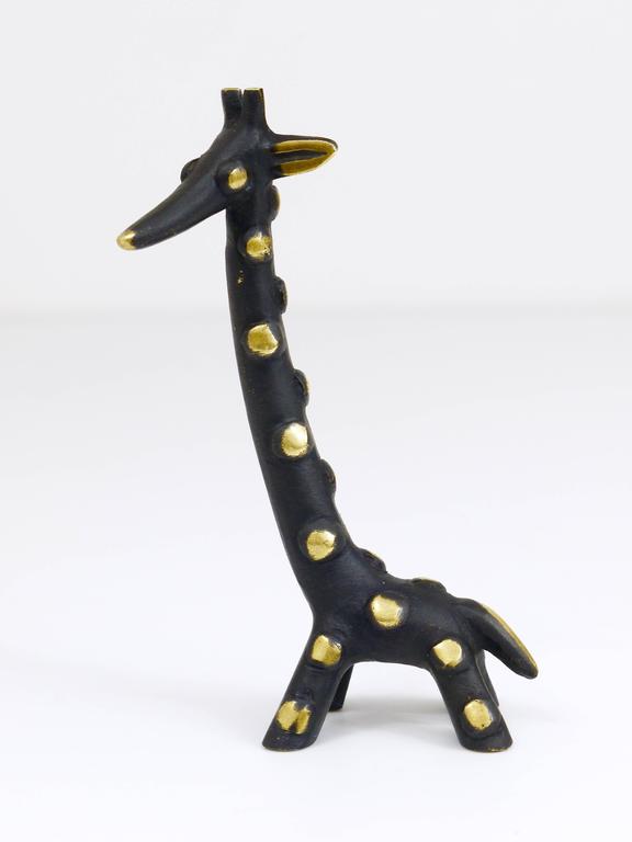 Walter Bosse Brass Giraffe Figurine, Hertha Baller, Austria, 1950s  In Excellent Condition For Sale In Vienna, AT