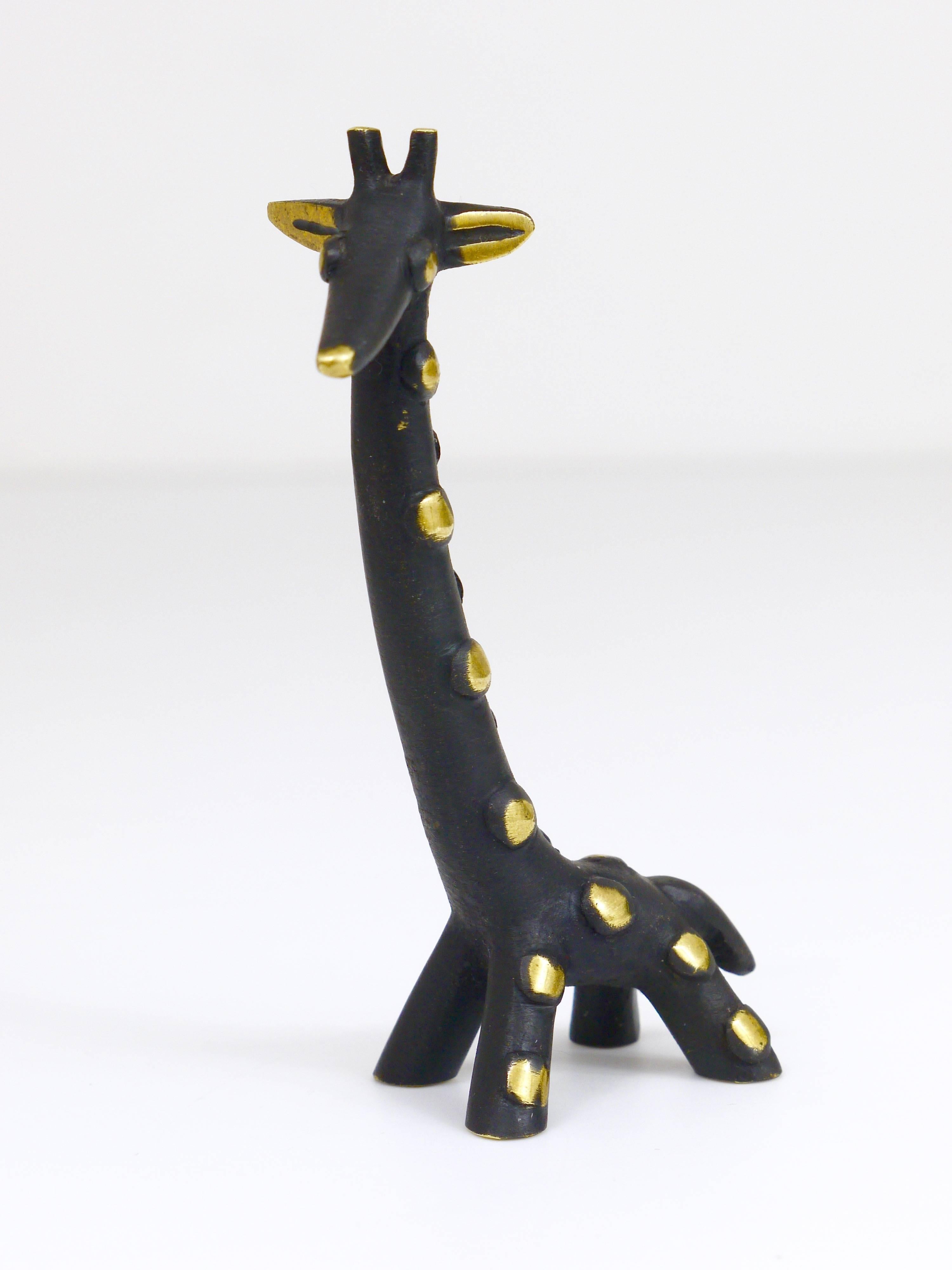 Walter Bosse Brass Giraffe Sculpture Figurine, Herta Baller, Austria, 1950s  For Sale 2