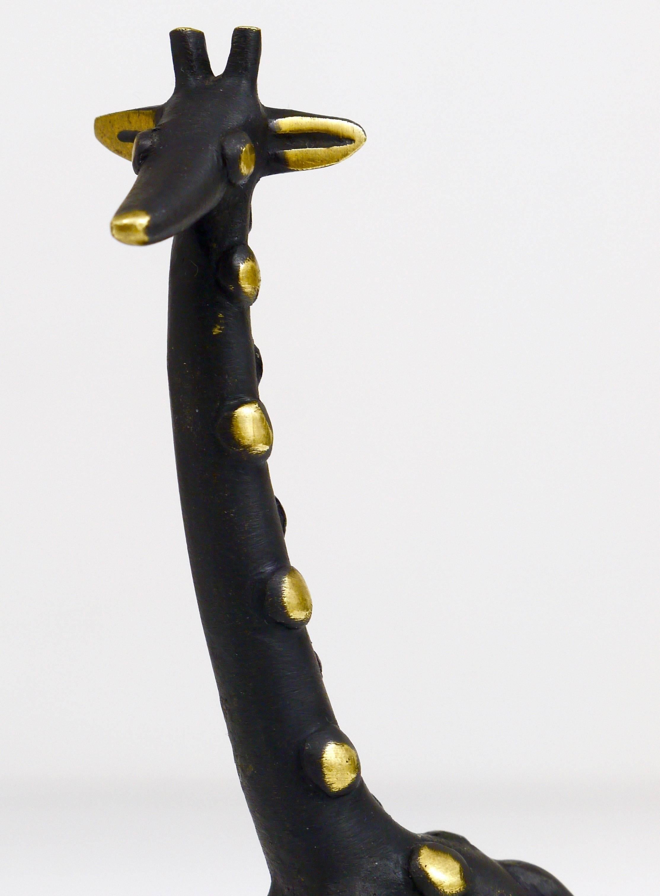 Walter Bosse Brass Giraffe Sculpture Figurine, Herta Baller, Austria, 1950s  For Sale 1