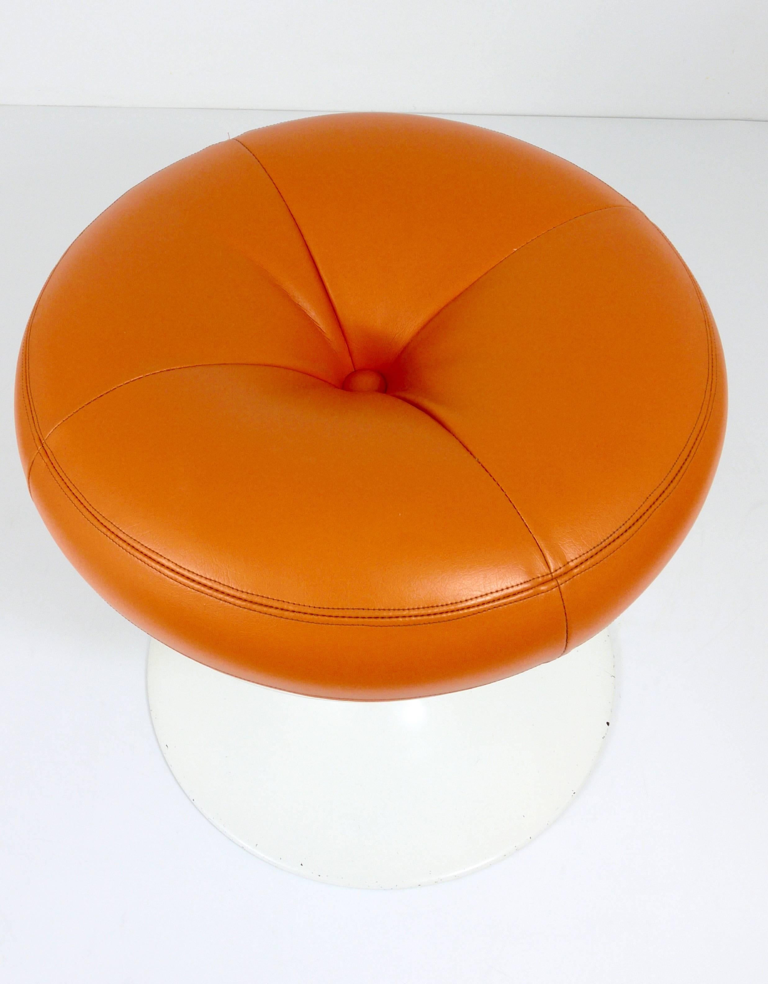 Swedish Borje Johanson Orange Tulip Base Stool, 1960s, Sweden