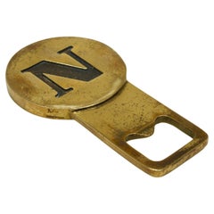 Carl Auböck Letter „N" Initials Brass Bottle Opener #4919, Vienna, 1960s