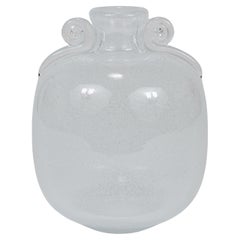 Seguso Vetri d'Arte Vase à bulles Pulegoso avec poignées, Murano, Italie années 1950