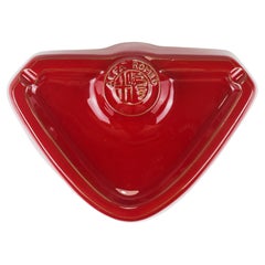 Alfa Romeo Red Ceramic Ashtray, Relief Logo, CNF Nicola Fasano, Italy, 1970s