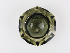 Mandruzzato Sommerso Facettierte Diamant-Kaviarschale, Murano-Glas, Italien, 1960er Jahre