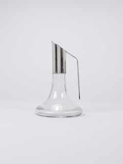 Carafe, décanteur ou pichet « Riedel Mesa Elegant » en argent et cristal, Italie, années 1980