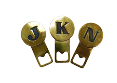 Carl Auböck Letter „J" Initials Brass Bottle Opener #4919, Vienna, 1960s