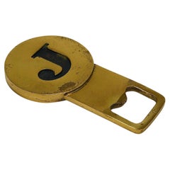 Carl Auböck Letter „J" Initials Brass Bottle Opener #4919, Vienna, 1960s