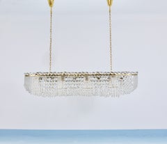J.T. Kalmar Josef Frank 58" Zeppelin Crystal and Brass Chandelier, Vienna, 1950s